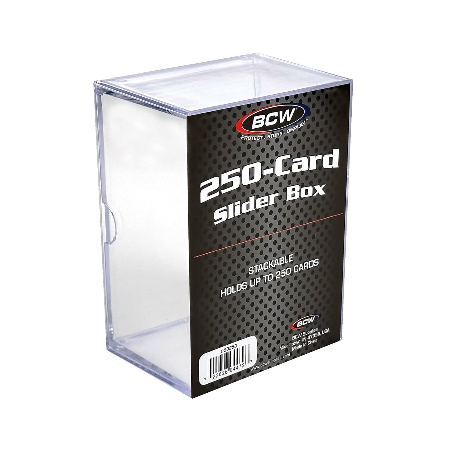 Premium BCW Card Slider Box - 250-Capacity Trading Card Storage Case for Magic The Gathering, Pokémon, Sports Cards | Durable, Stackable & Crystal Clear Design | Perfect for Collectors, Tournaments & Home Organization (10-Pack)