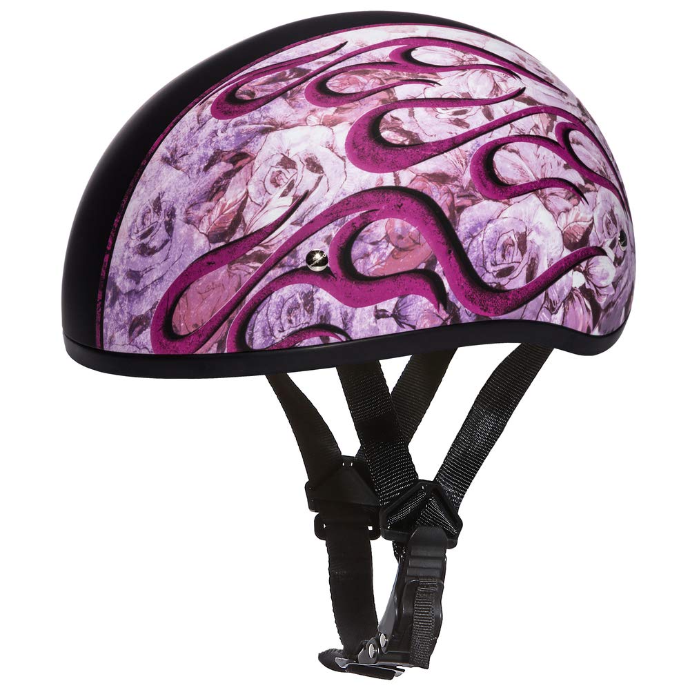 Daytona Half Skull Cap Motorcycle Helmet DOT Approved - Lightweight & Ventilated for Men & Women - Perfect for Cruiser, Chopper & Street Bikes Riding