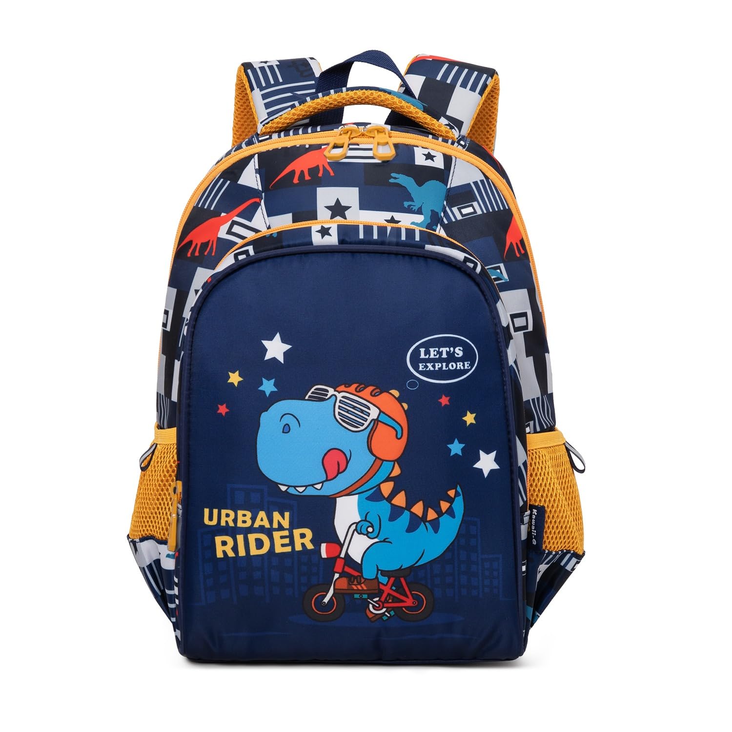 Stylish Cartoon School Backpack for Kids - Lightweight Zippered Bookbag with Padded Adjustable Shoulder Straps for Boys & Girls | Perfect for Elementary Students, Travel & Daily Use