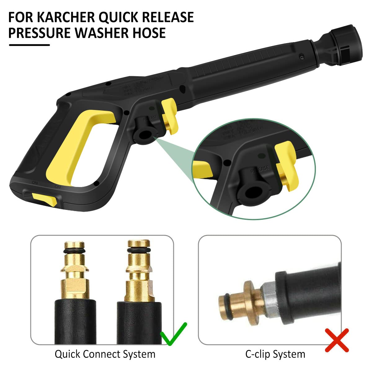 Professional Pressure Washer with Adjustable Nozzle - High Power Car & Wall Cleaning Sprayer for K2 K3 K4 K5 K6 K7 - Perfect for Driveway, Patio, and Vehicle Detailing