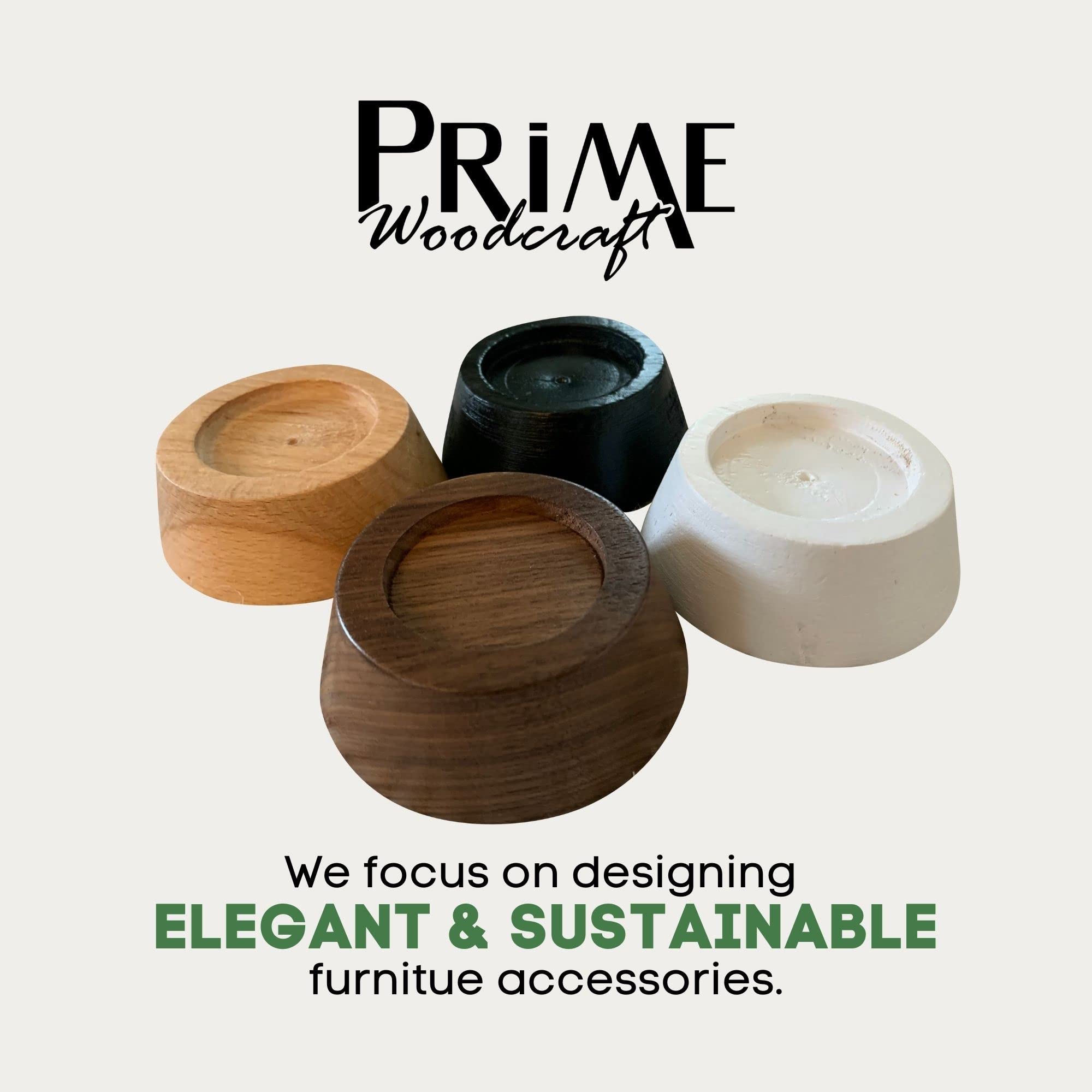 Premium Walnut Wood Furniture Risers - Set of 4 (1 Inch Height) - Bed, Table, Sofa & Desk Risers for Home & Office - Ideal for Cleaning, Storage & Space Saving