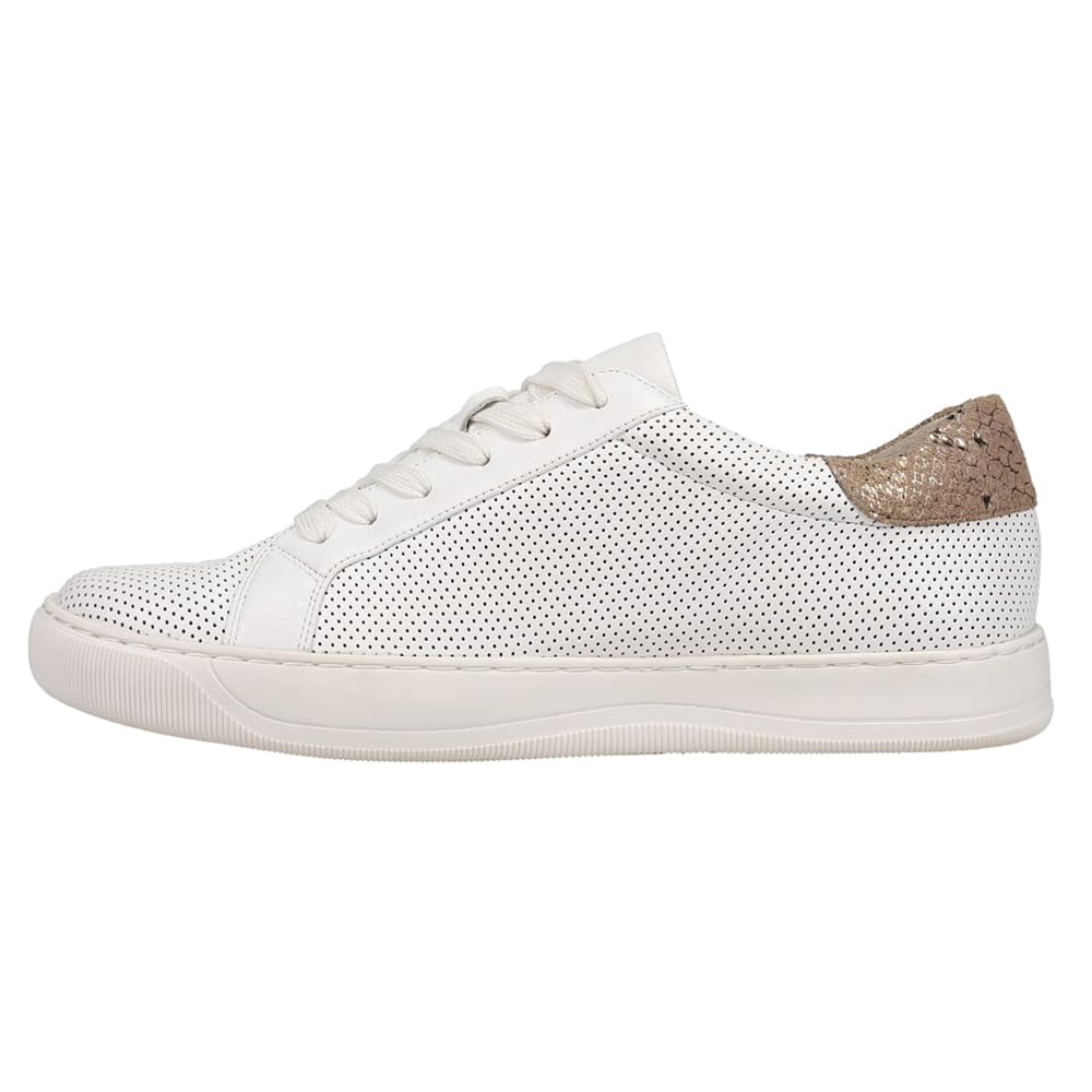 VANELi Women's Coyle Perforated Lace Up Sneakers - Breathable Casual Walking Shoes in Off White | Comfortable for Work, Travel & Everyday Wear