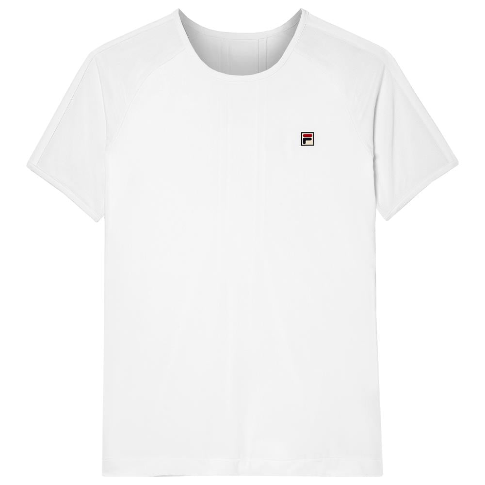 Fila Women's Whiteline Short Sleeve T-Shirt - Breathable Cotton Blend Activewear for Running, Gym & Casual Wear (White)