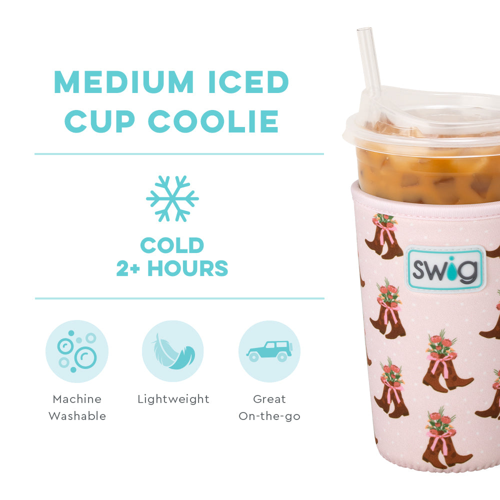 Cowgirl Coquette Medium Iced Cup Coolie - Insulated Tumbler for Cold Drinks, Perfect for Summer, Picnics, and Outdoor Adventures