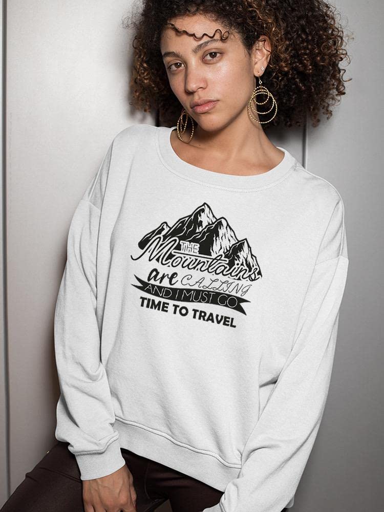 Mountains Are Calling Women's Sweatshirt - Cozy Pullover Hoodie for Hiking, Camping & Outdoor Adventures | SPIdeals Designs