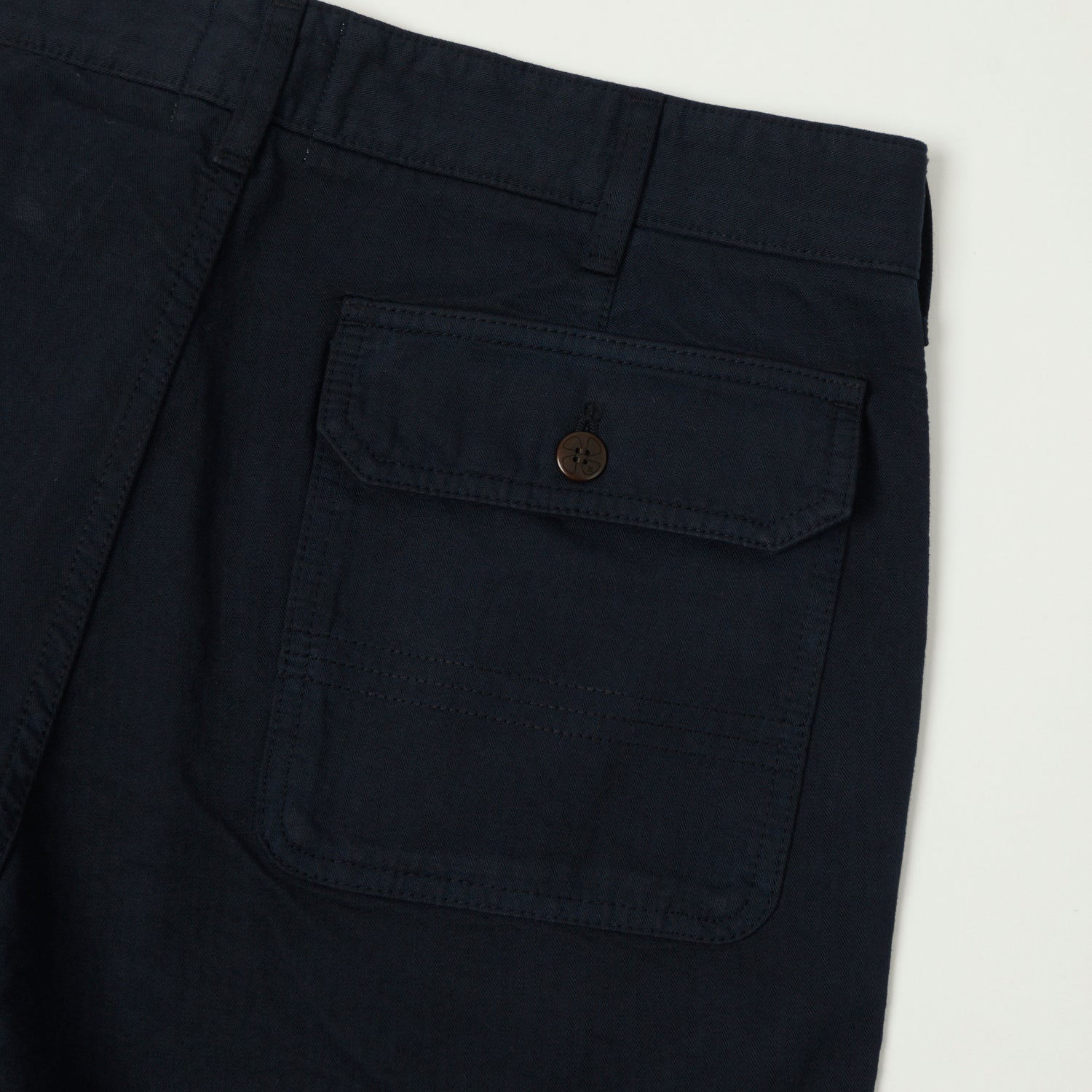 Heimat 'Journey' Herringbone Cotton Shorts in Ink - Comfortable Casual Summer Shorts for Men, Perfect for Travel, Beach, and Outdoor Activities