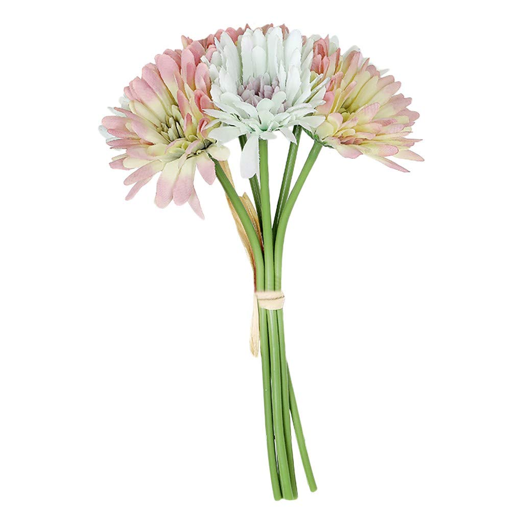 Silk Gerbera Daisy Bouquet - White Roses for Wedding & Home Decor