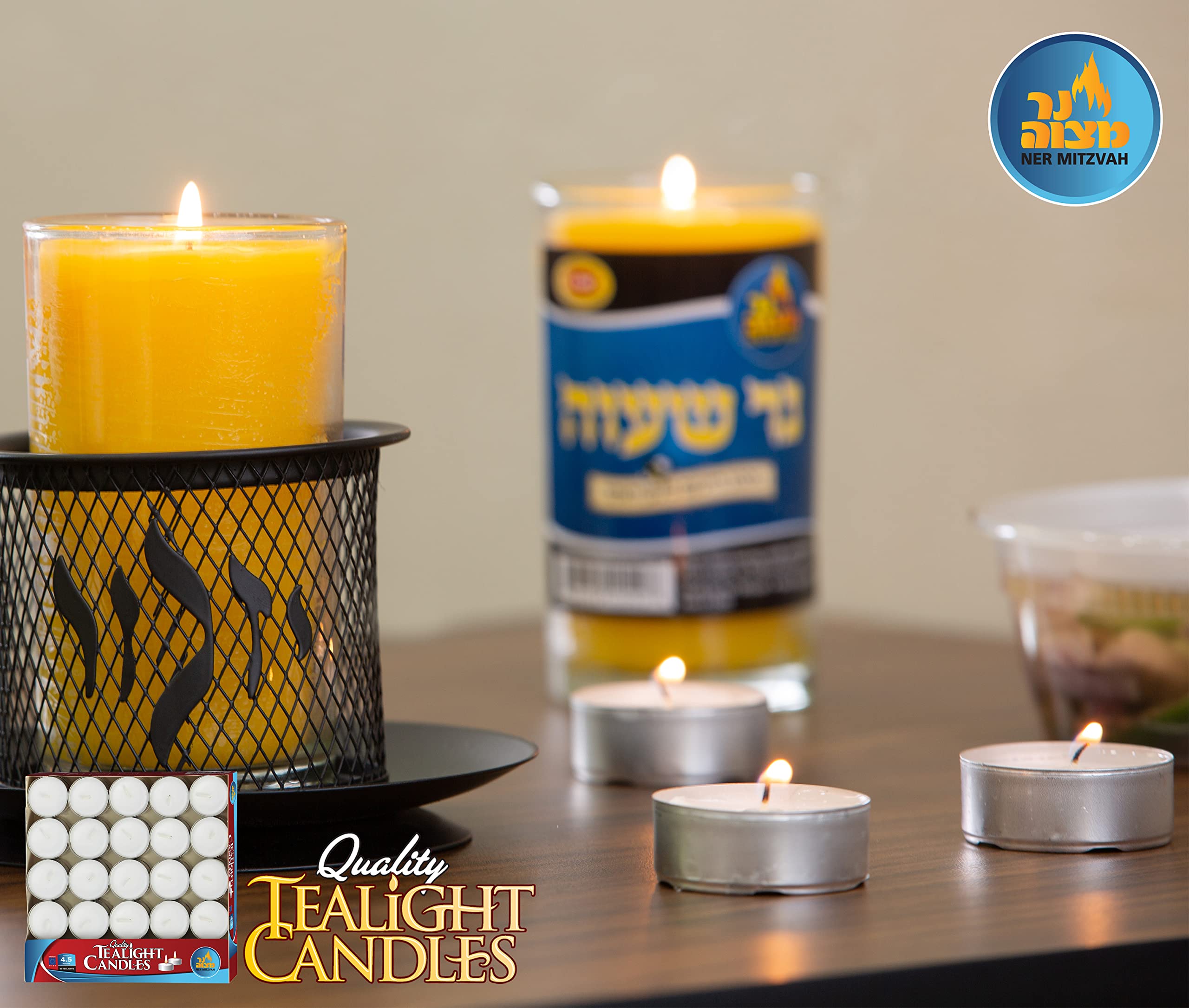 Bulk White Unscented Tea Light Candles - 100 Pack - 4.5 Hour Burn Time - Pressed Wax Travel & Decorative Candles - Perfect for Weddings, Parties, Restaurants & Home Decor - by Ner Mitzvah