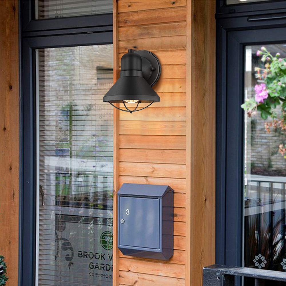 ARPENTER 2-Pack Outdoor Wall Sconce Lights - Weatherproof Powder Coated Finish for Porch, Garage & House Exterior - Perfect for Front Entryway, Backyard, Rental Properties & Playhouse Lighting