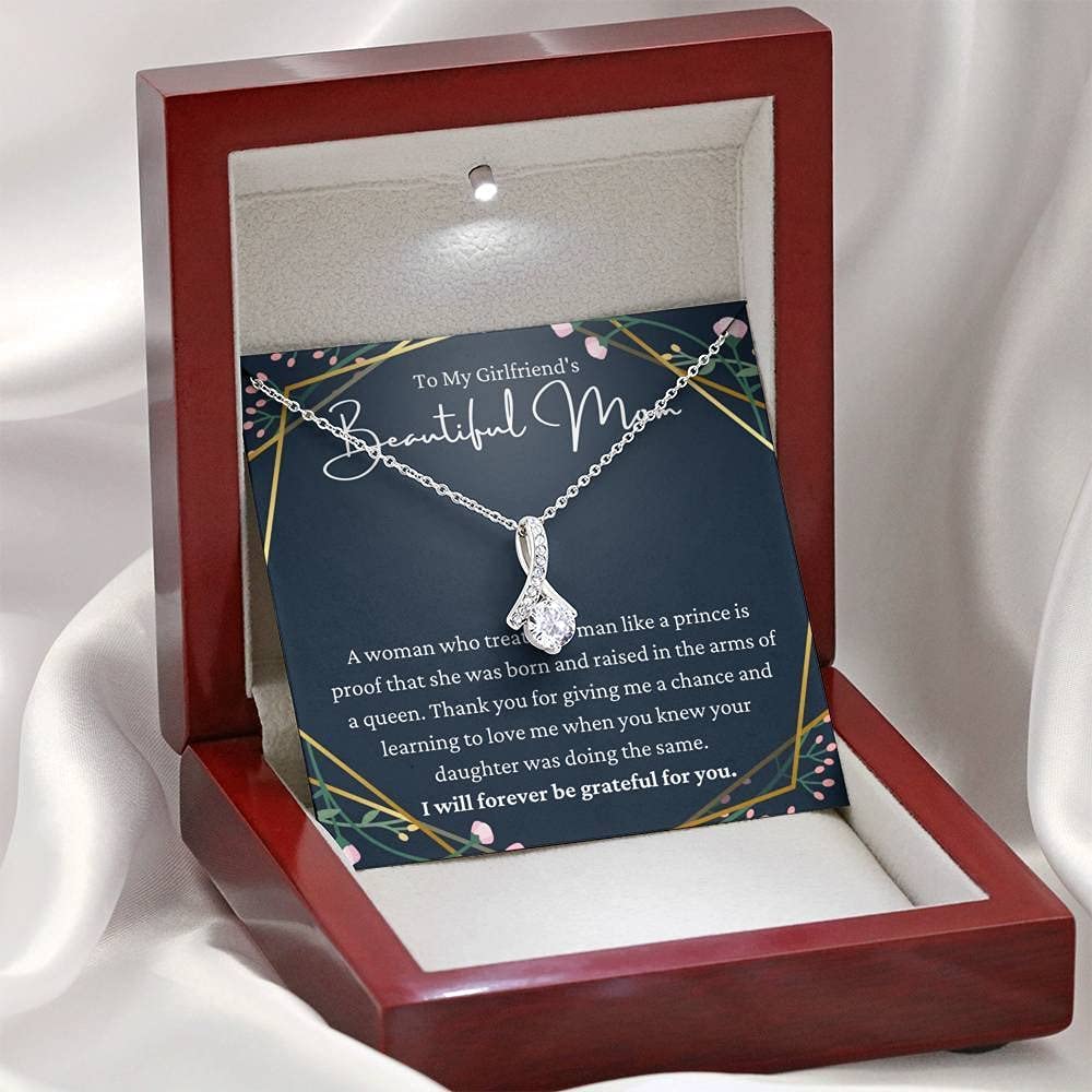 Personalized Handmade Necklace Gift for Mom - Message Card Jewelry, Mother's Day Present in White & Gold - Perfect for Special Occasions