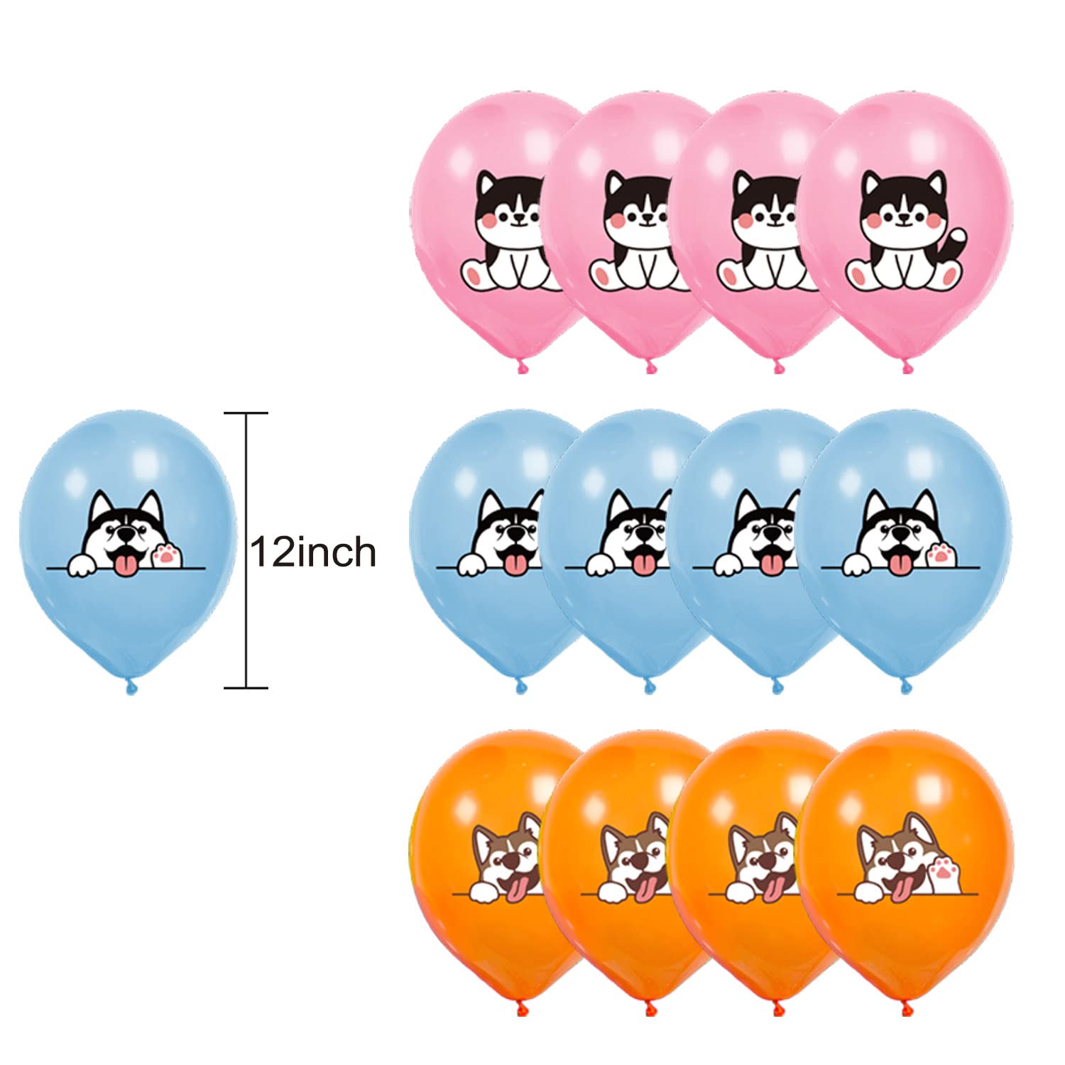 Funny Siberian Husky Birthday Party Decorations Set - Husky Theme Banner, Cake Topper, Balloons & Puppy Party Supplies for Dog Lovers | Perfect for Husky Themed Birthday Celebrations, Dog Adoption Parties & Pet Lover Gatherings