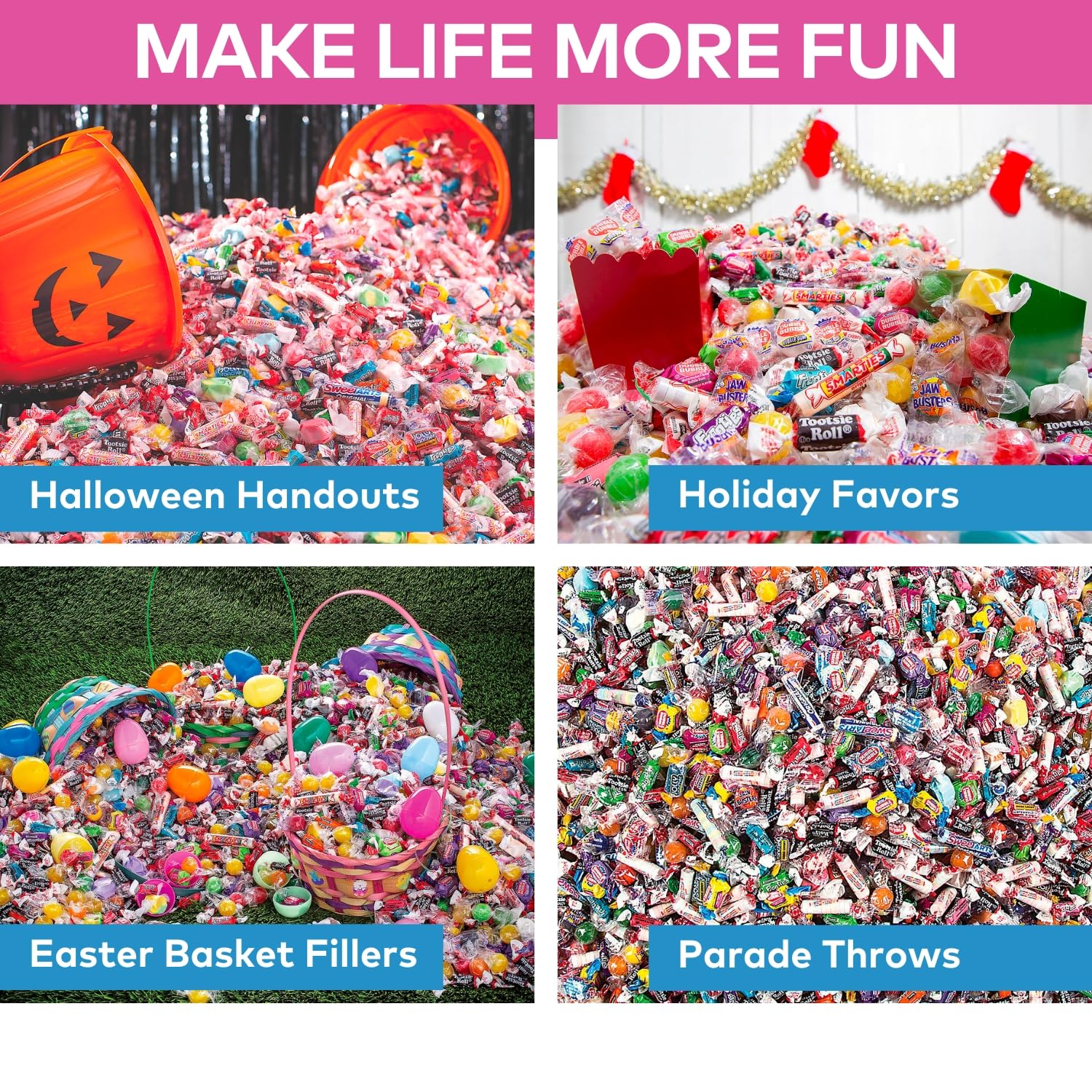 3000 Pieces Bulk Individually Wrapped Candy Variety Pack (30 lbs) - Perfect for Parades, Piñatas, Carnivals, Office Parties, Birthday Favors, Halloween, Easter, 4th of July & Bible Study Events - Great for Goodie Bags, Party Supplies & Holiday Celebrations