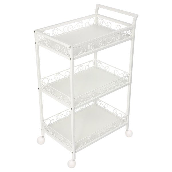ST301 Beauty Metal Frame 3-Tier Rolling Cart - Sturdy & Stylish Storage Solution for Bathroom, Kitchen, or Office Organization