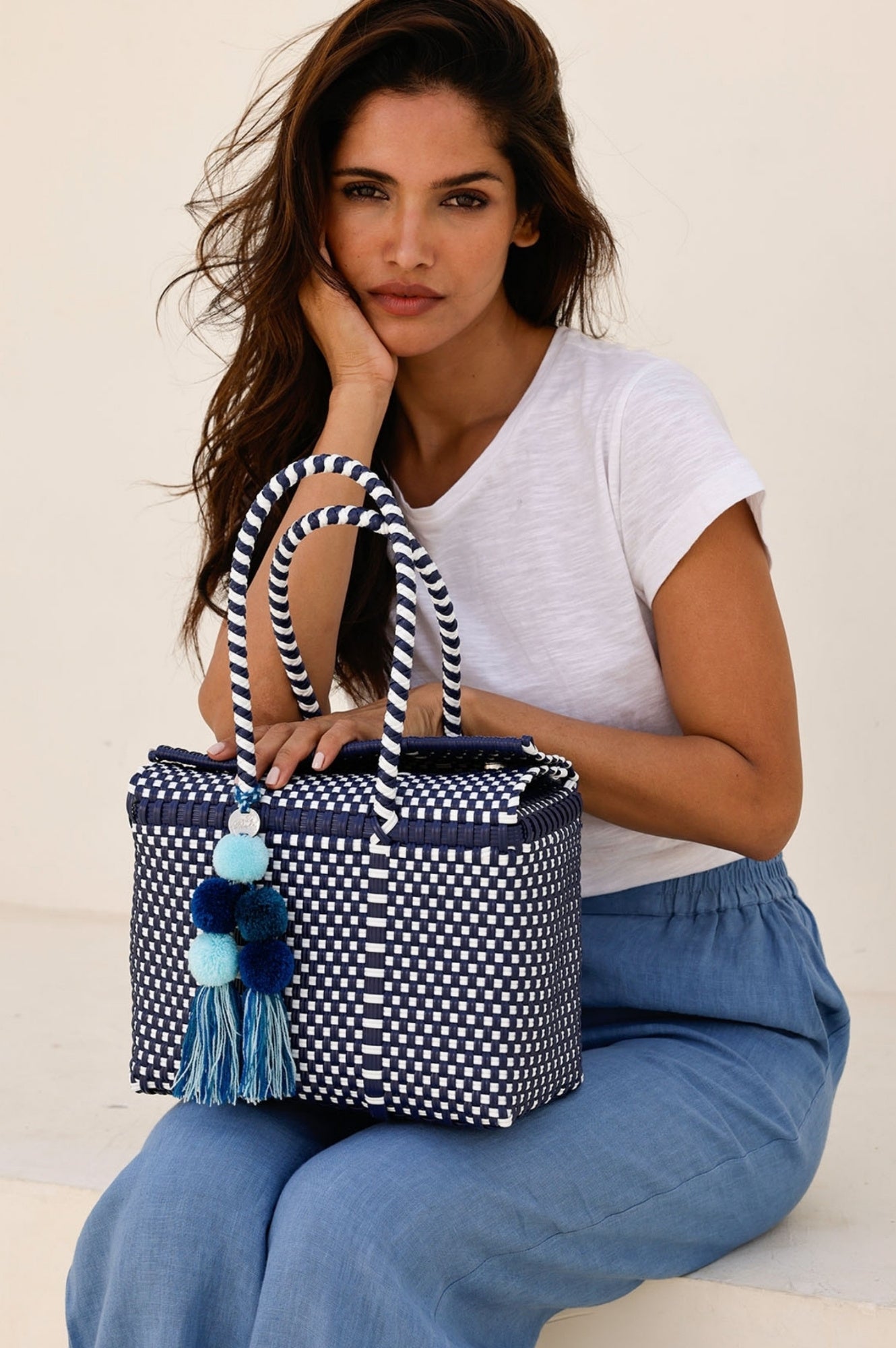 Bombon Mini Tote Bag Navy Blue - Stylish Small Handbag for Women, Perfect for Work, Shopping & Travel Accessories