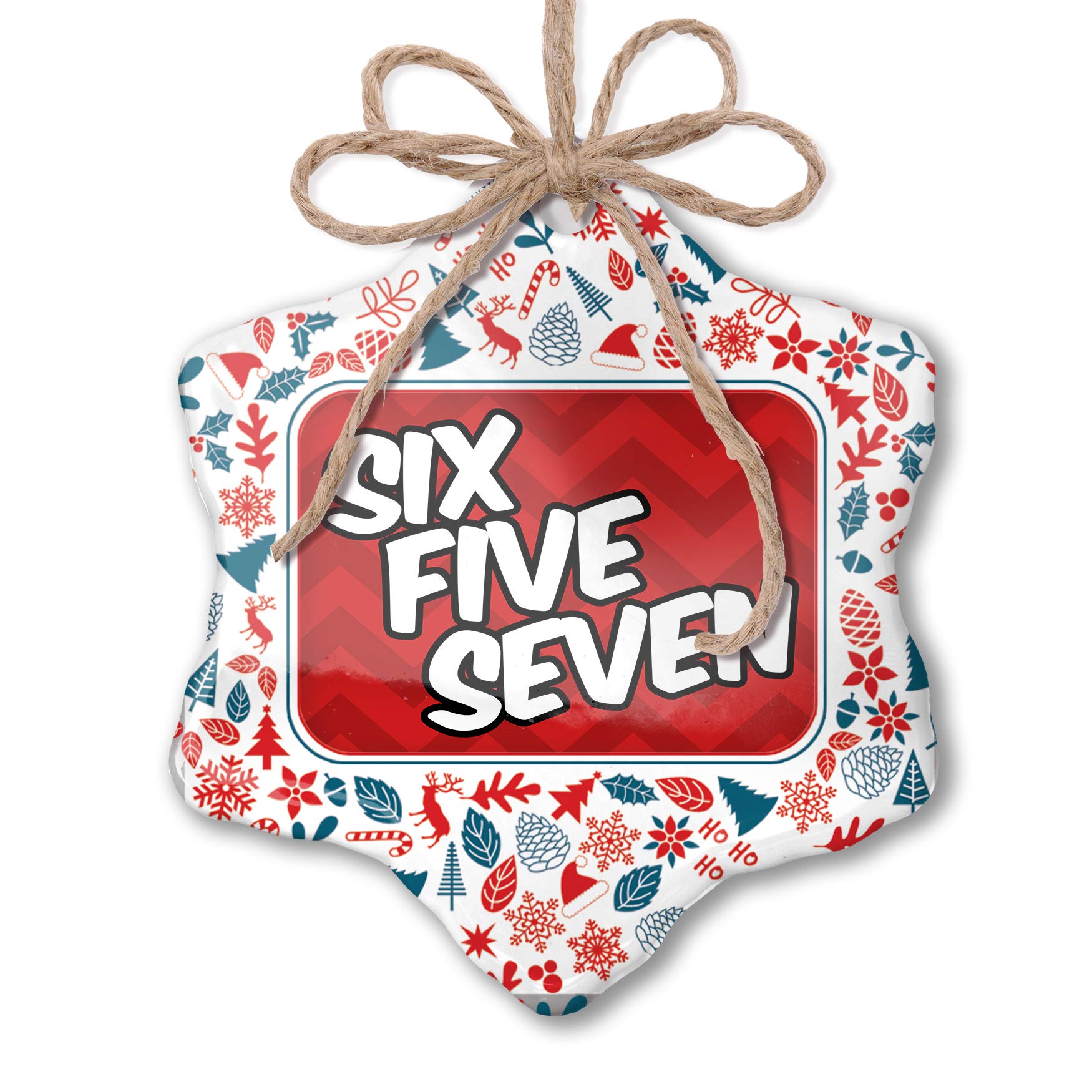 Red White Blue Christmas Ornament - Huntington Beach CA Themed Holiday Decor for Tree, Home & Office (657 Series)