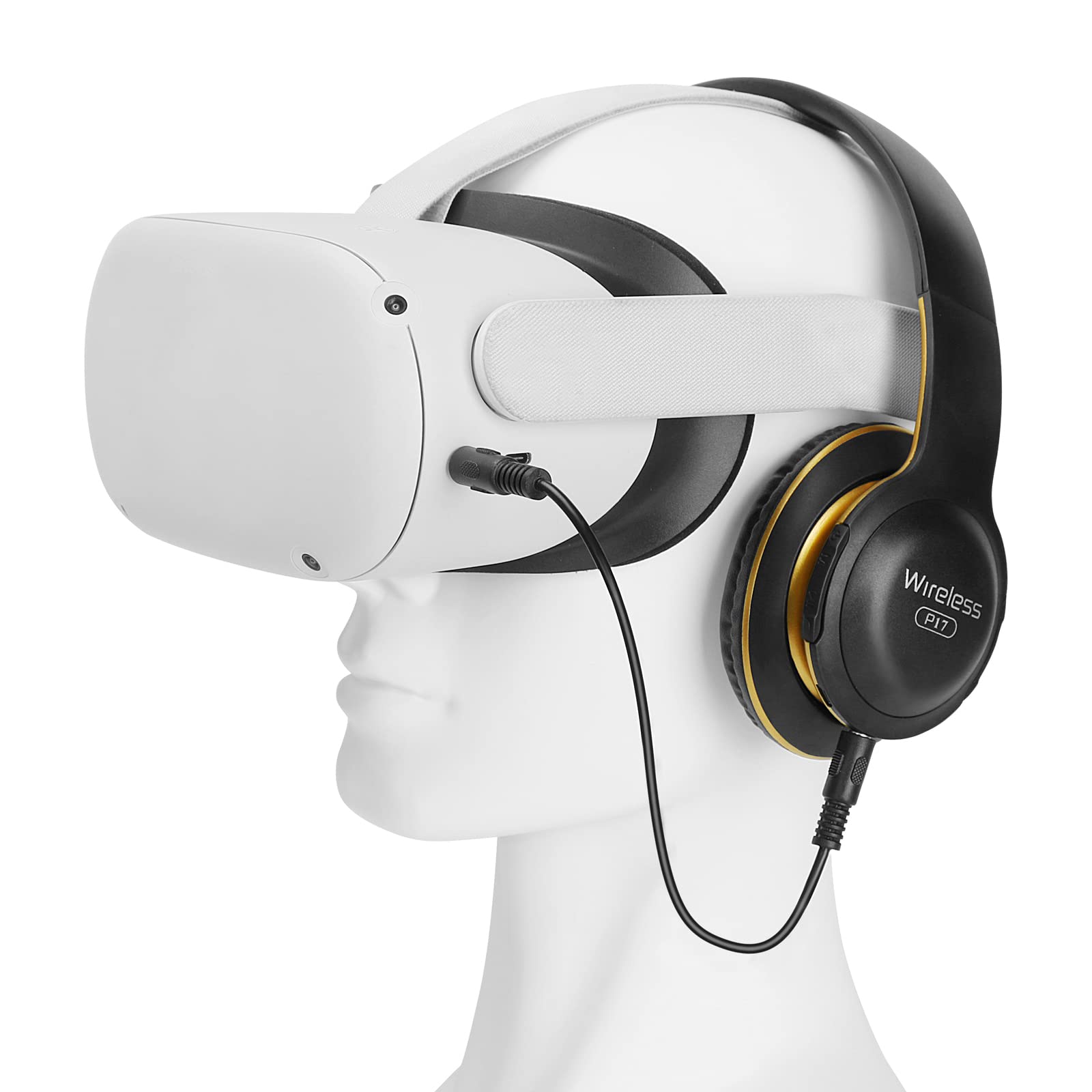 Meta Quest 2 Gaming Headphones - VR Headset Accessories with Immersive 3D Audio, Adjustable Cable & Noise Isolation | Perfect for Beat Saber, Half-Life: Alyx & Oculus VR Gaming Sessions (Black)