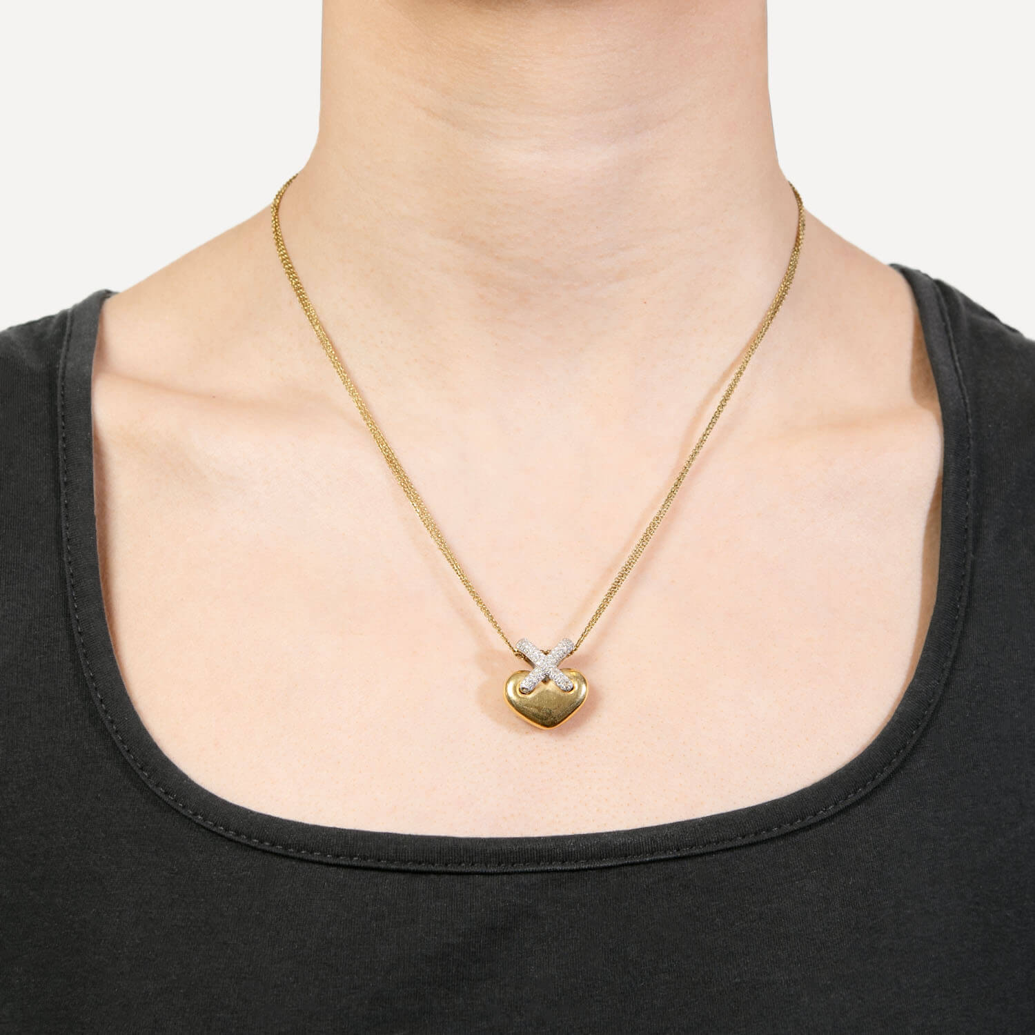 18K Gold Diamond Heart Pendant Necklace for Women - Elegant Valentine's Day Gift, Anniversary Jewelry & Romantic Occasion Accessory