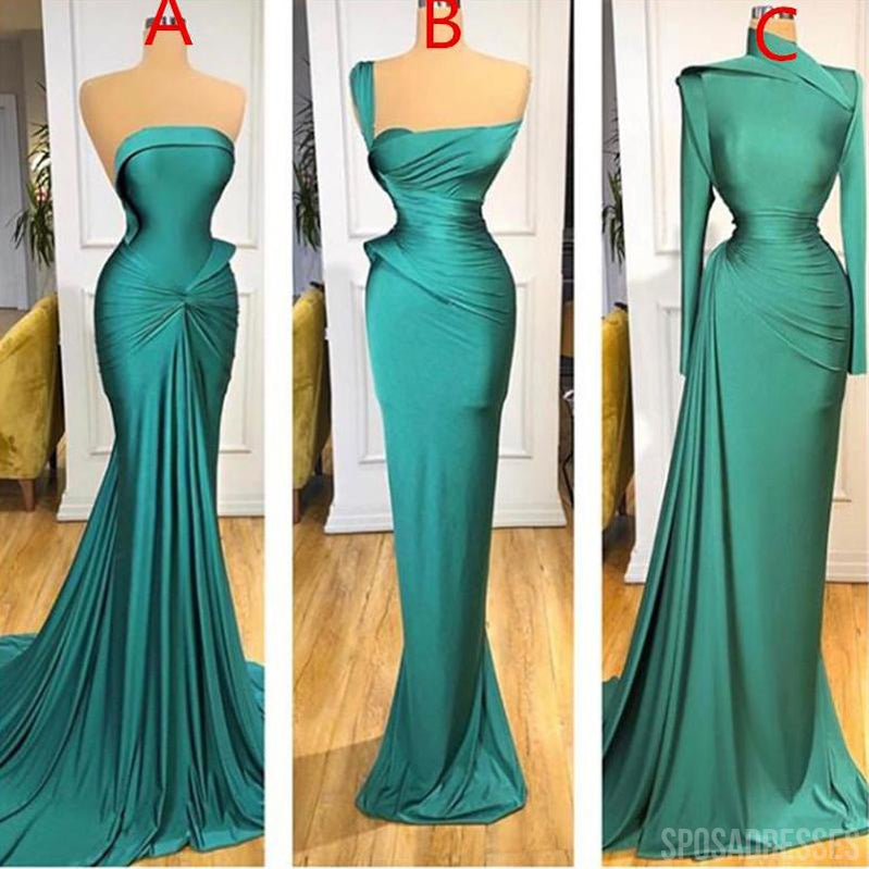 Elegant Mismatched Soft Satin Green Mermaid Long Bridesmaid Dresses - WG825 | Perfect for Weddings, Formal Events & Special Occasions