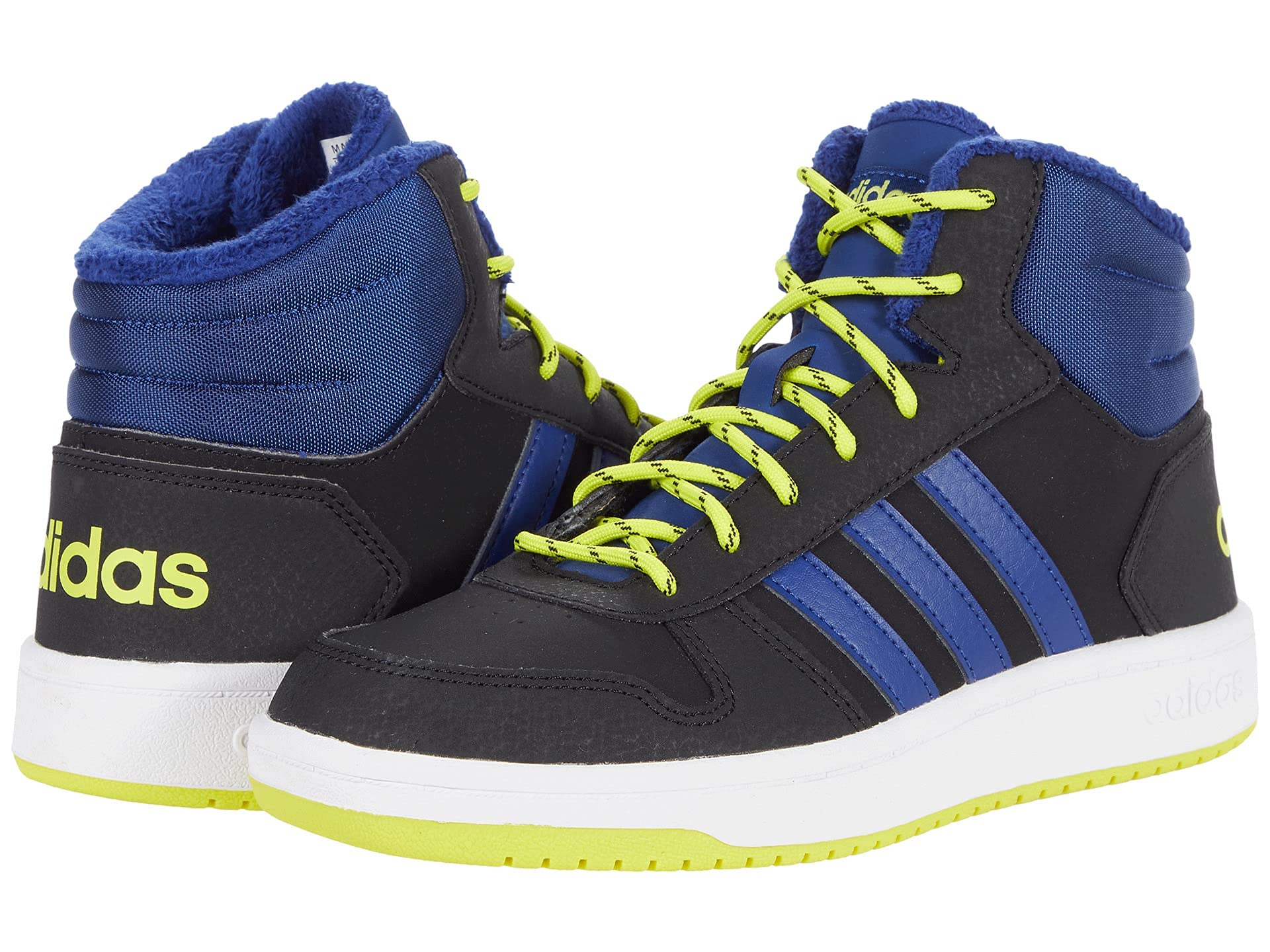 Adidas Hoops 2.0 Mid Basketball Shoes for Kids - High Top Sneakers for Boys & Girls - Perfect for School, Training, and Court Play