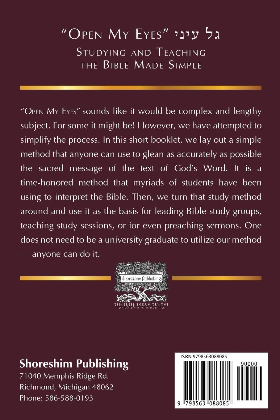 Open My Eyes: A Simple Guide to Studying and Teaching the Bible - Perfect for Bible Study Groups, Sunday School Teachers & Personal Devotion