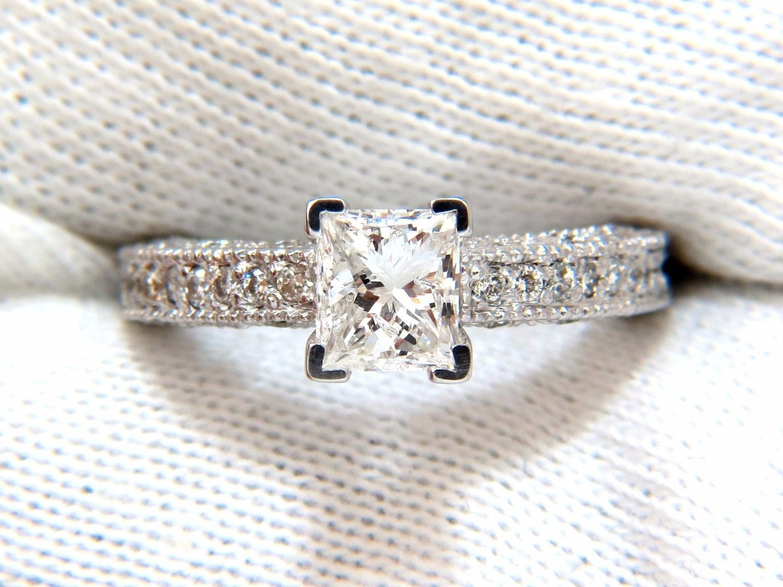 1.01ct Natural Princess Cut Diamond Ring in 14K Gold - Elegant Engagement & Wedding Ring for Women