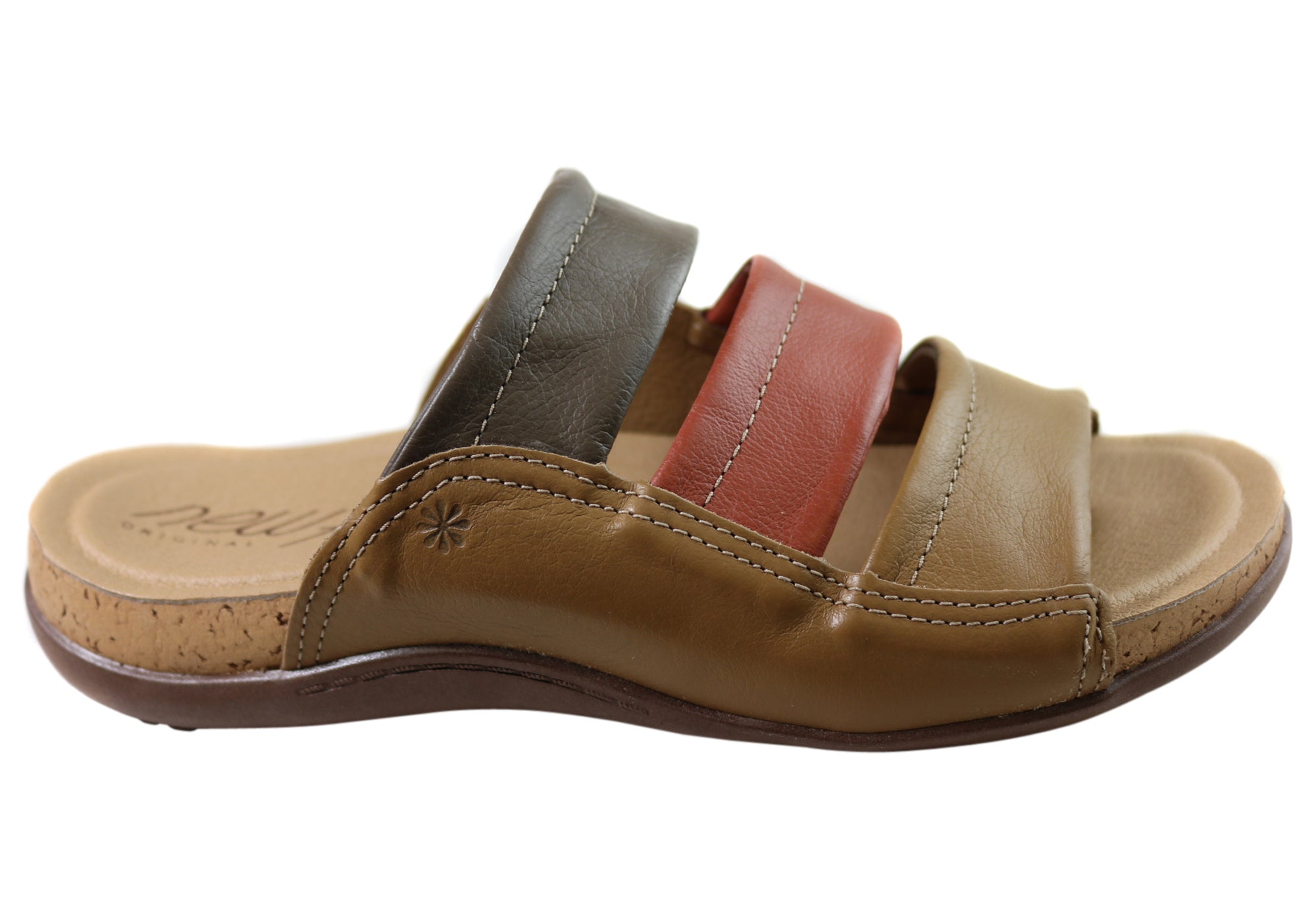 Women's Comfort Leather Slides Sandals - Soft & Supportive Brazilian Made Summer Shoes for Beach, Pool & Casual Wear