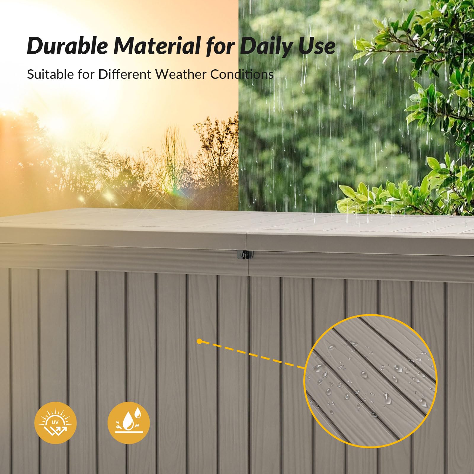 **150 Gallon Large Deck Storage Box - Waterproof & Lockable Outdoor Storage for Cushions, Garden Tools, Patio Furniture | Perfect for Backyard, Deck & Poolside Organization**