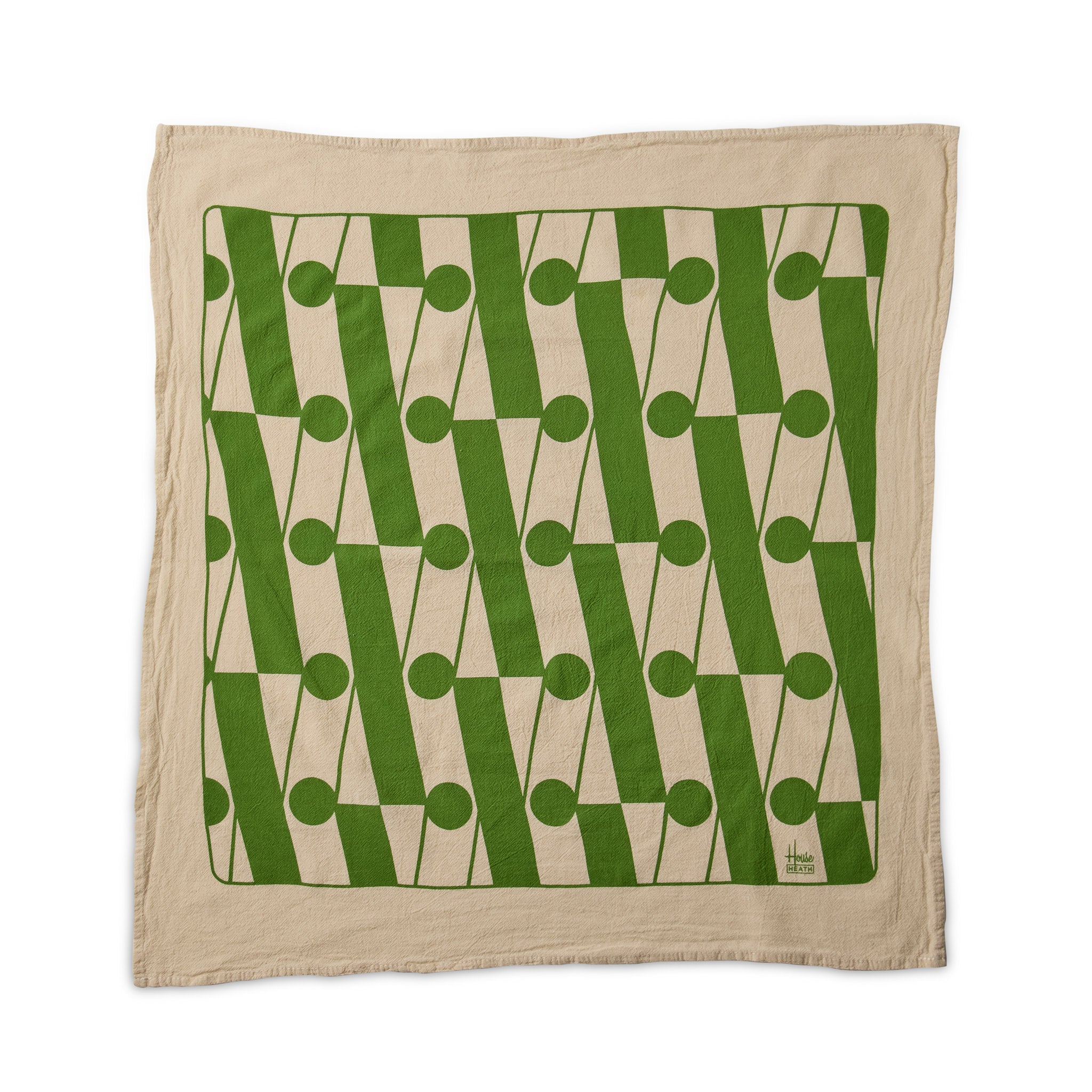 Premium Cotton Tea Towels Set of 2 - Nimbus & Grass Design - Absorbent Kitchen Towels for Dishes, Drying Hands & Decor
