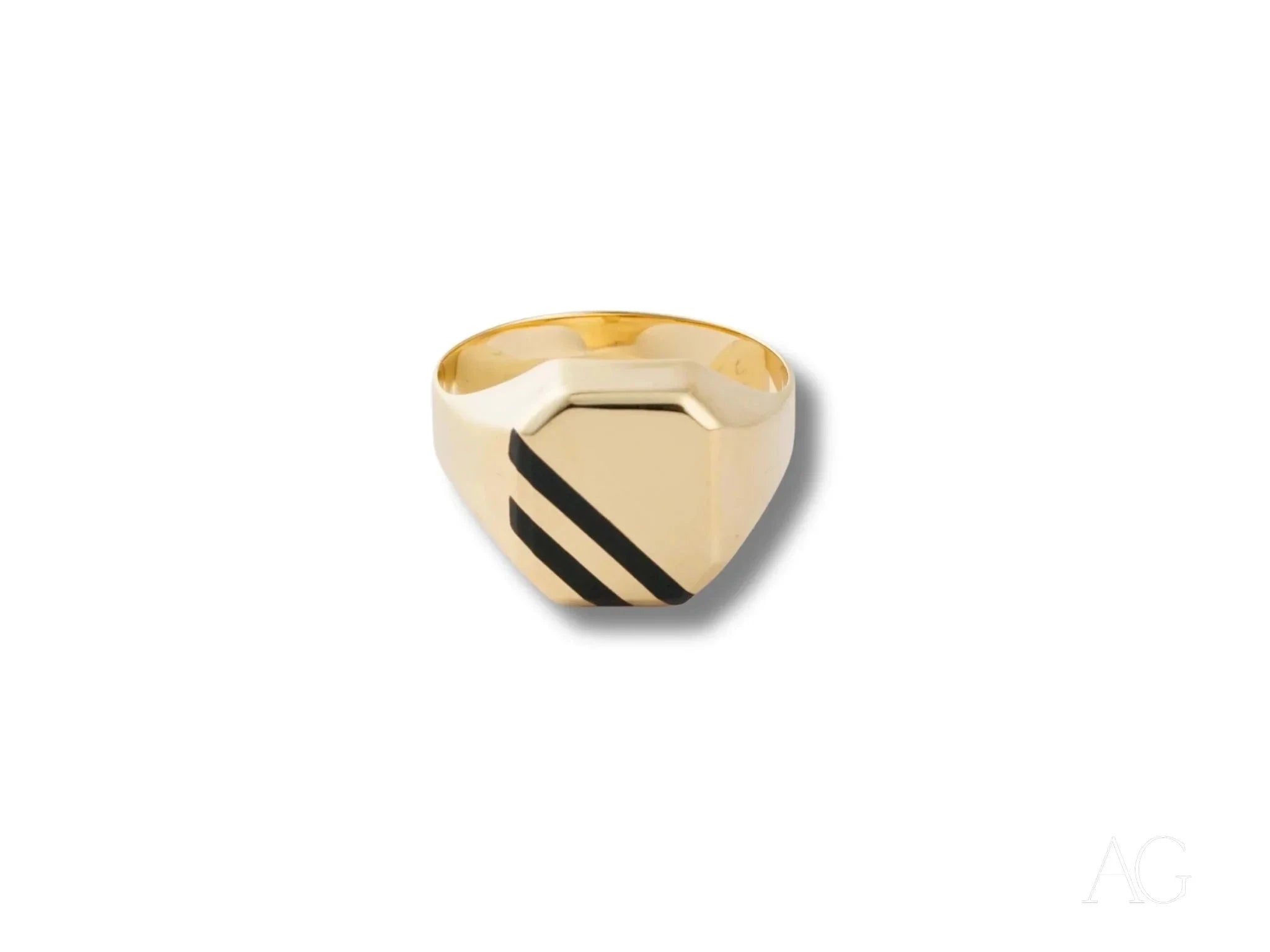 18K Yellow Gold Onyx Ring for Women - Elegant & Luxurious Jewelry Gift for Birthday, Anniversary, or Special Occasions