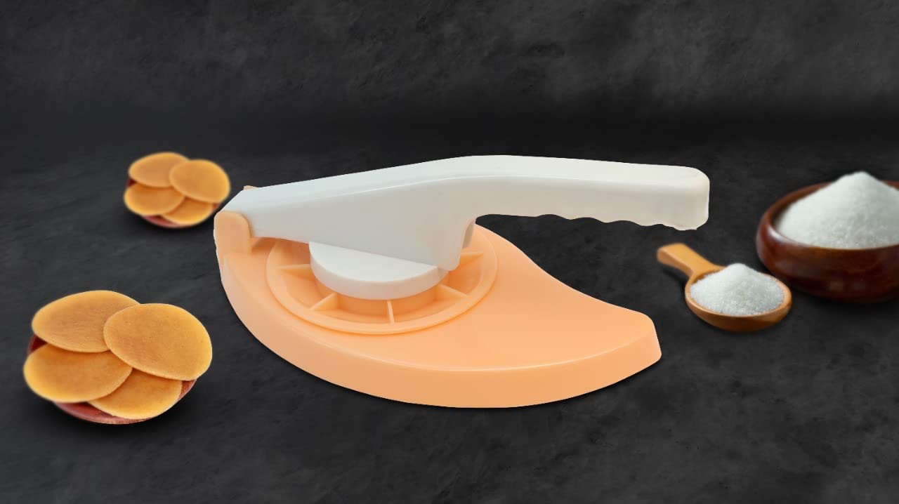 Nexellar Hand Press Puri Maker - Unbreakable Plastic Manual Puri Press with Handle for Kitchen | Perfect for Making Thepla, Paratha, Chapati, Khakhra, Momos, Naan, Roti | Ideal for Home Cooking, Indian Cuisine & Restaurant Use (Pack of 1)