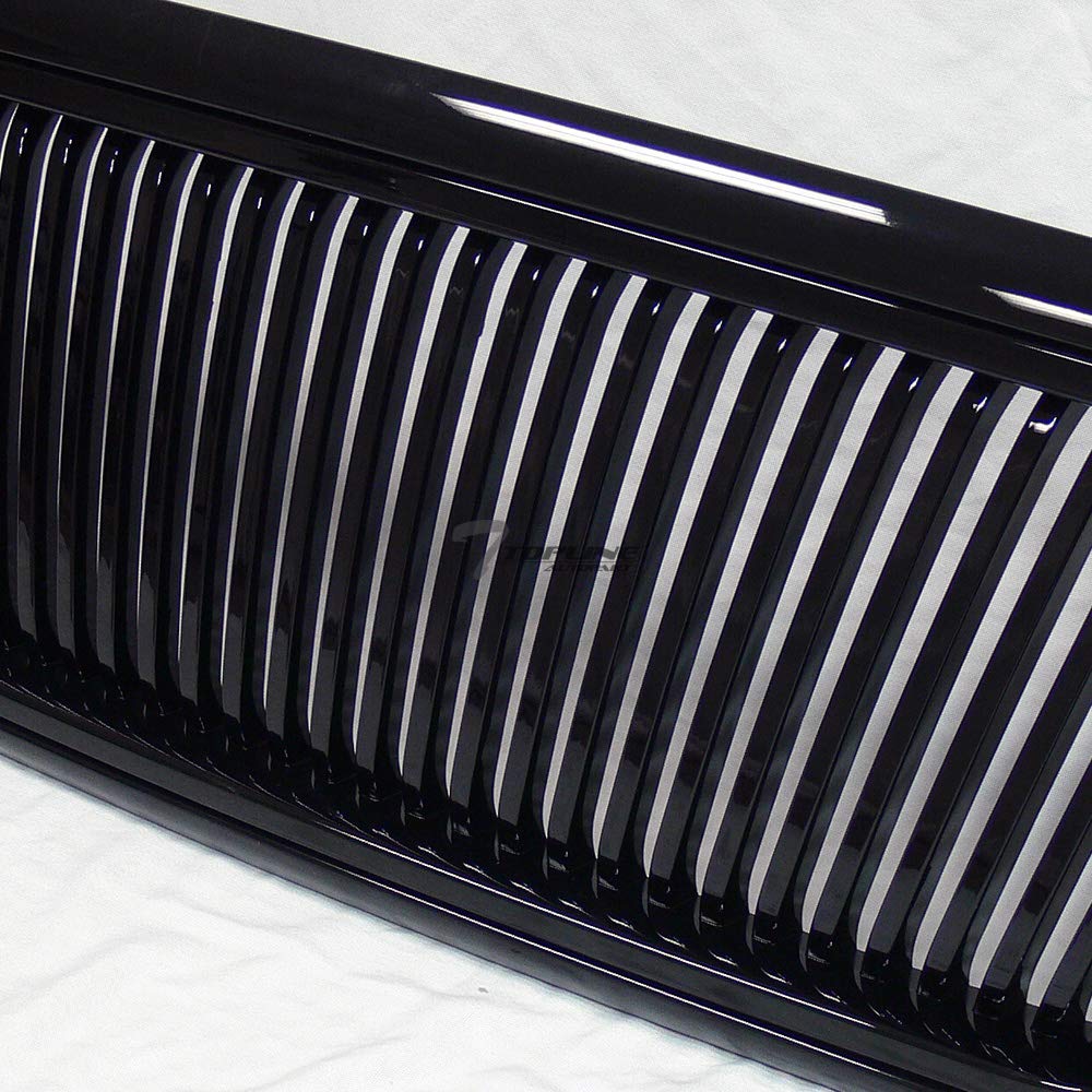 Glossy Black Vertical Front Hood Bumper Grill Grille Guard ABS Compatible With 2004-2008 Ford F150 | Heavy Duty Protection & Stylish Upgrade for Off-Road & Truck Enthusiasts