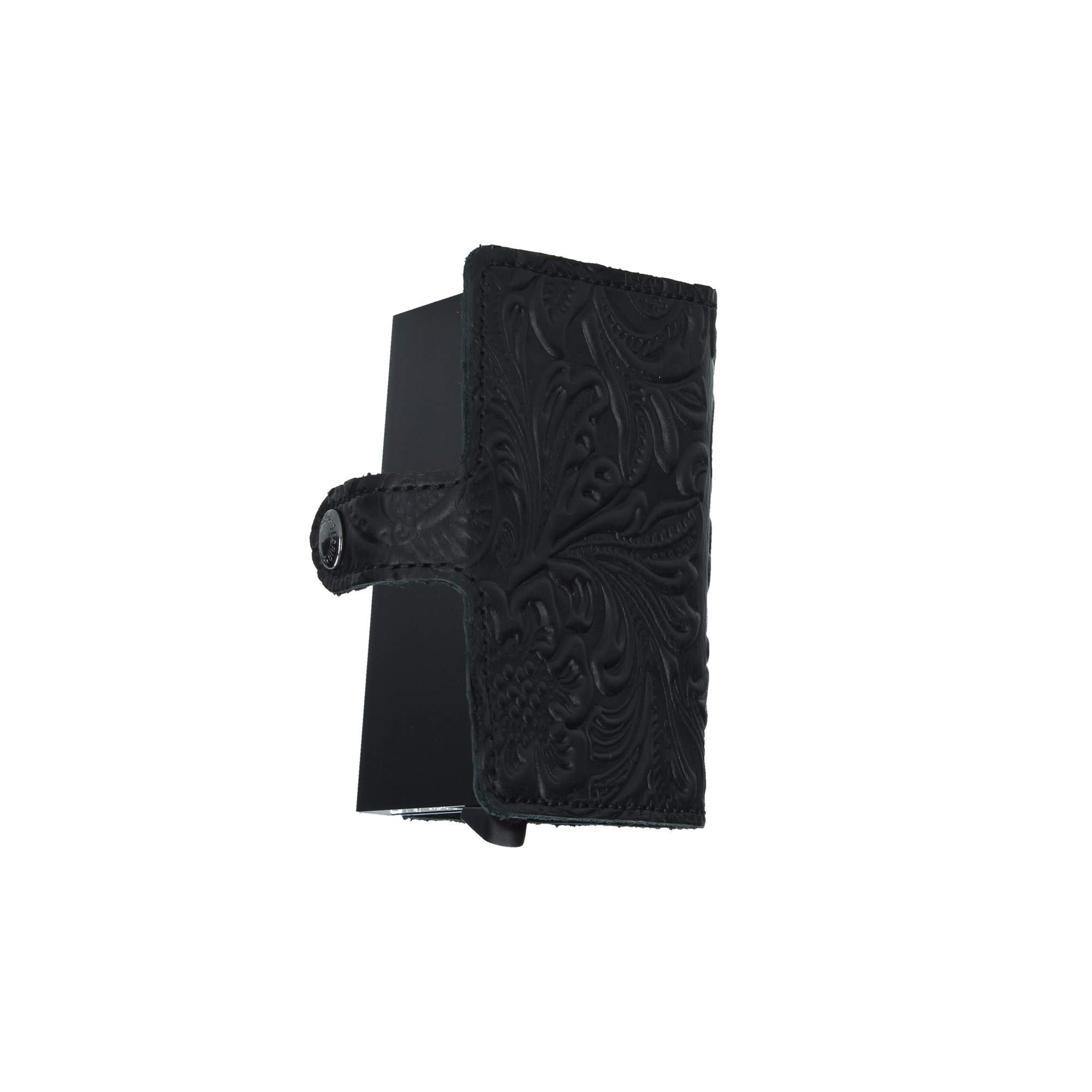 Secrid Miniwallet Black Ornament Wallet SC6332 - Slim RFID Blocking Leather Card Holder for Men & Women - Perfect for Travel, Business & Everyday Use