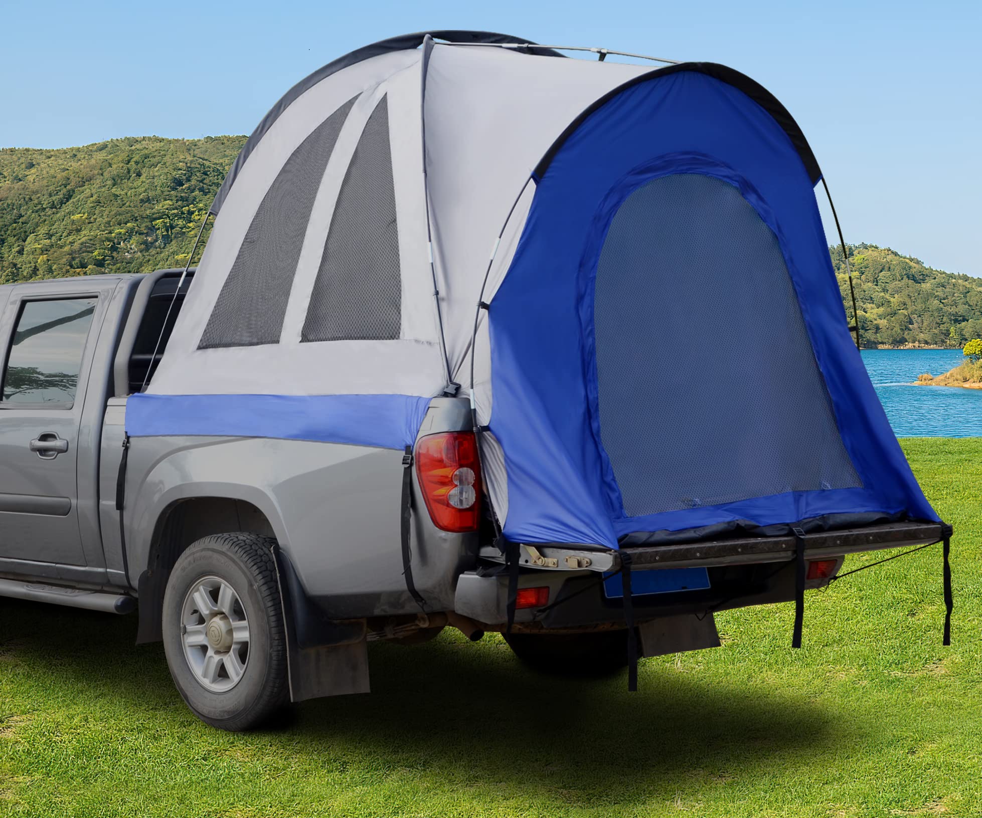 Hasika Waterproof Truck Bed Tent for Camping - Fits 5-6.5 Foot Short/Regular Truck Beds with Double Layer Floor | Outdoor Adventure, Road Trips & Overlanding Gear