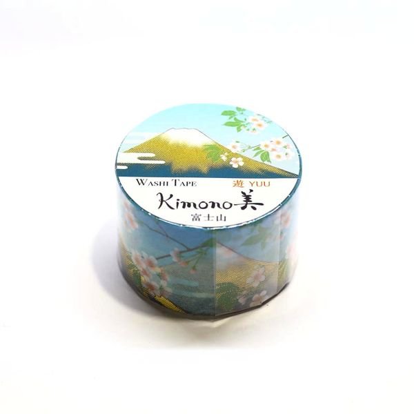 Kamiiso Kimono Washi Tape - Japanese Mount Fuji Pattern Decorative Masking Tape for Scrapbooking, Journaling & DIY Crafts