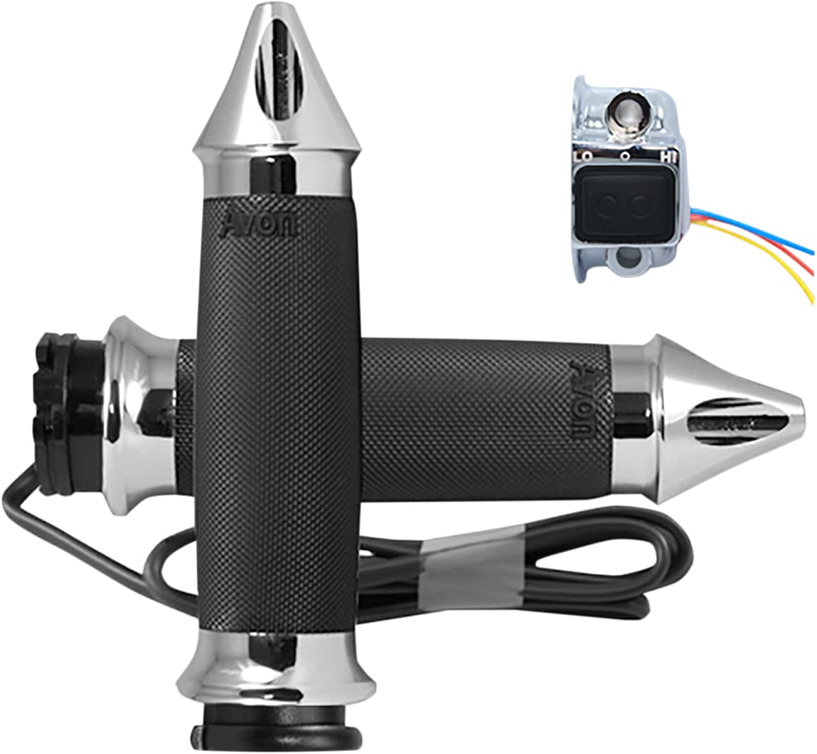 Avon Grips AIR-90-A-B-F-RH Heated Motorcycle Handlebars Grips with Air Cushion Technology & Throttle Boss - Perfect for Cold Weather Riding & Long-Distance Touring