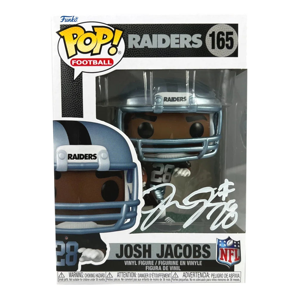 Josh Jacobs Signed Funko Pop with JSA COA #165 - Las Vegas Raiders Autographed Collectible - Perfect for Raiders Fans, Sports Memorabilia Collections & Man Cave Decor