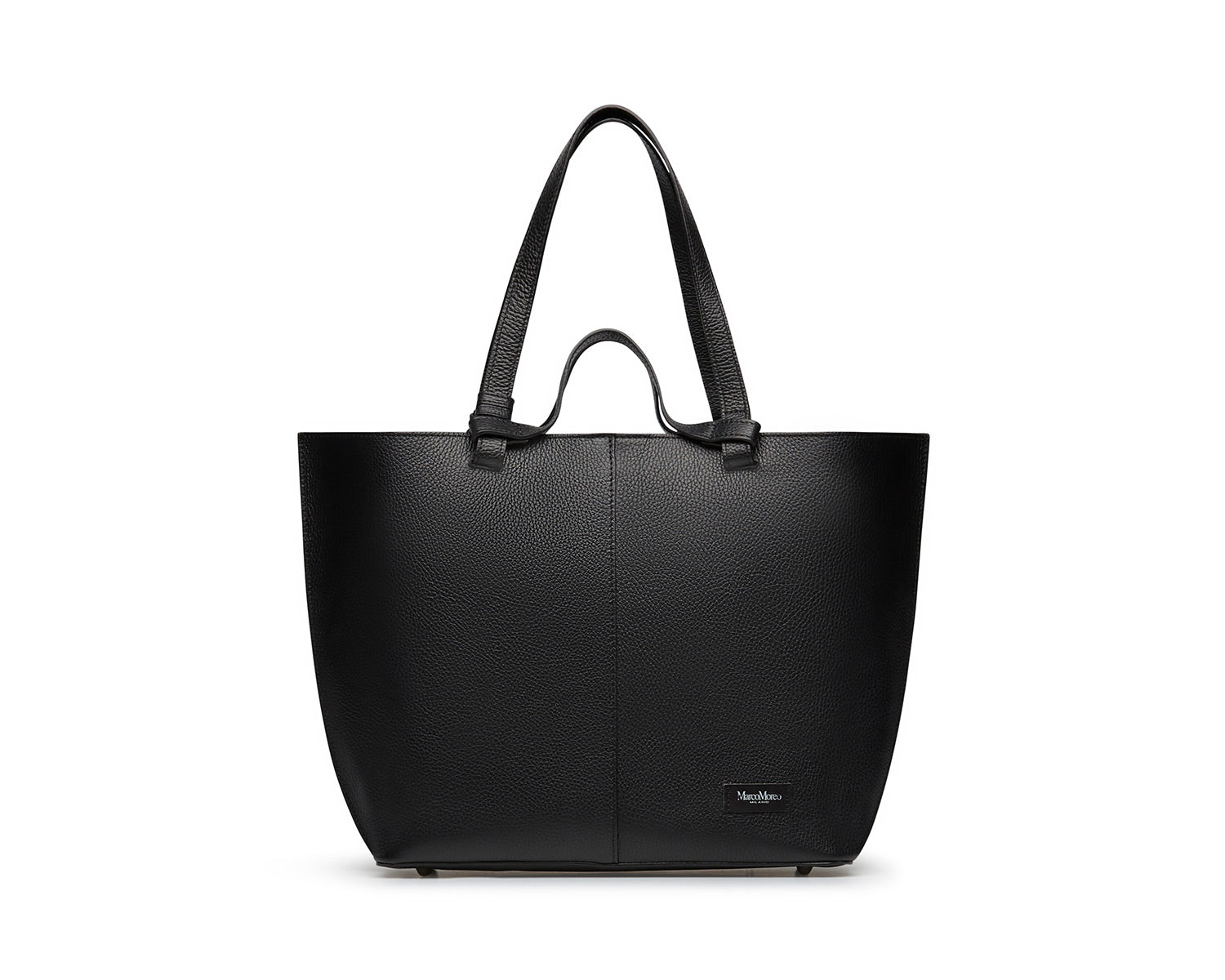 MARCO MOREO Black Leather Tote Bag for Women - Stylish Designer Handbag for Work, Travel & Everyday Use