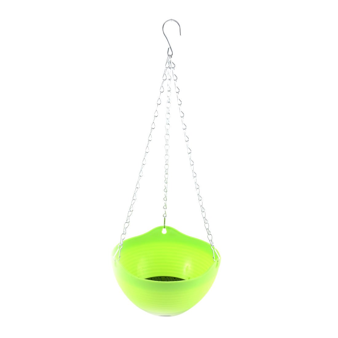 uxcell Plastic Hanging Flower Pot Holder - Indoor/Outdoor Garden Plant Hanger with Rope for Home Decor (Green) - Perfect for Balcony, Patio, and Vertical Gardening
