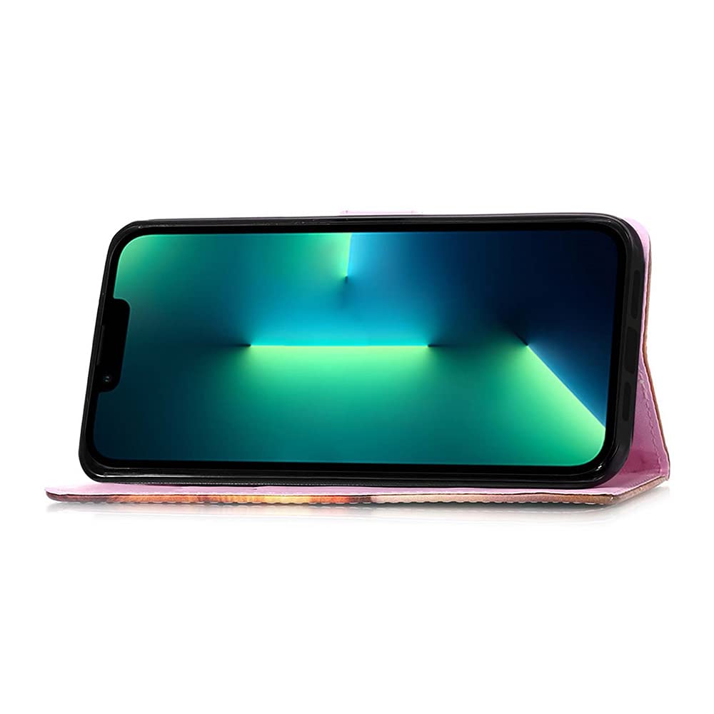 Premium PU Leather iPhone 13 Pro Max Case with Wallet & Kickstand - Credit Card Holder Slot, 6.7