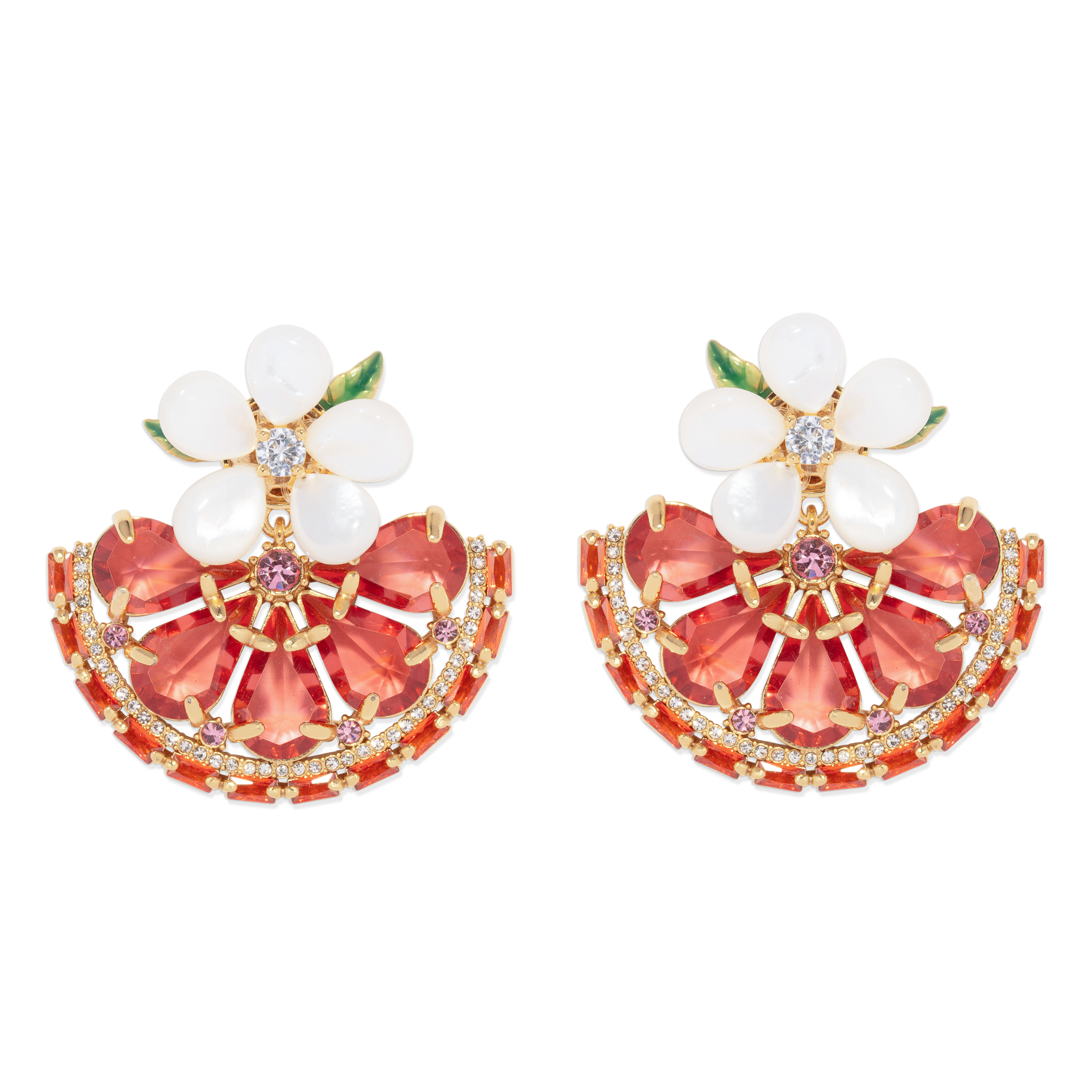 Spritz Please Orange Slice Stud Earrings - Fun Citrus Fruit Jewelry for Women - Perfect for Summer, Beach Vacations & Tropical Parties