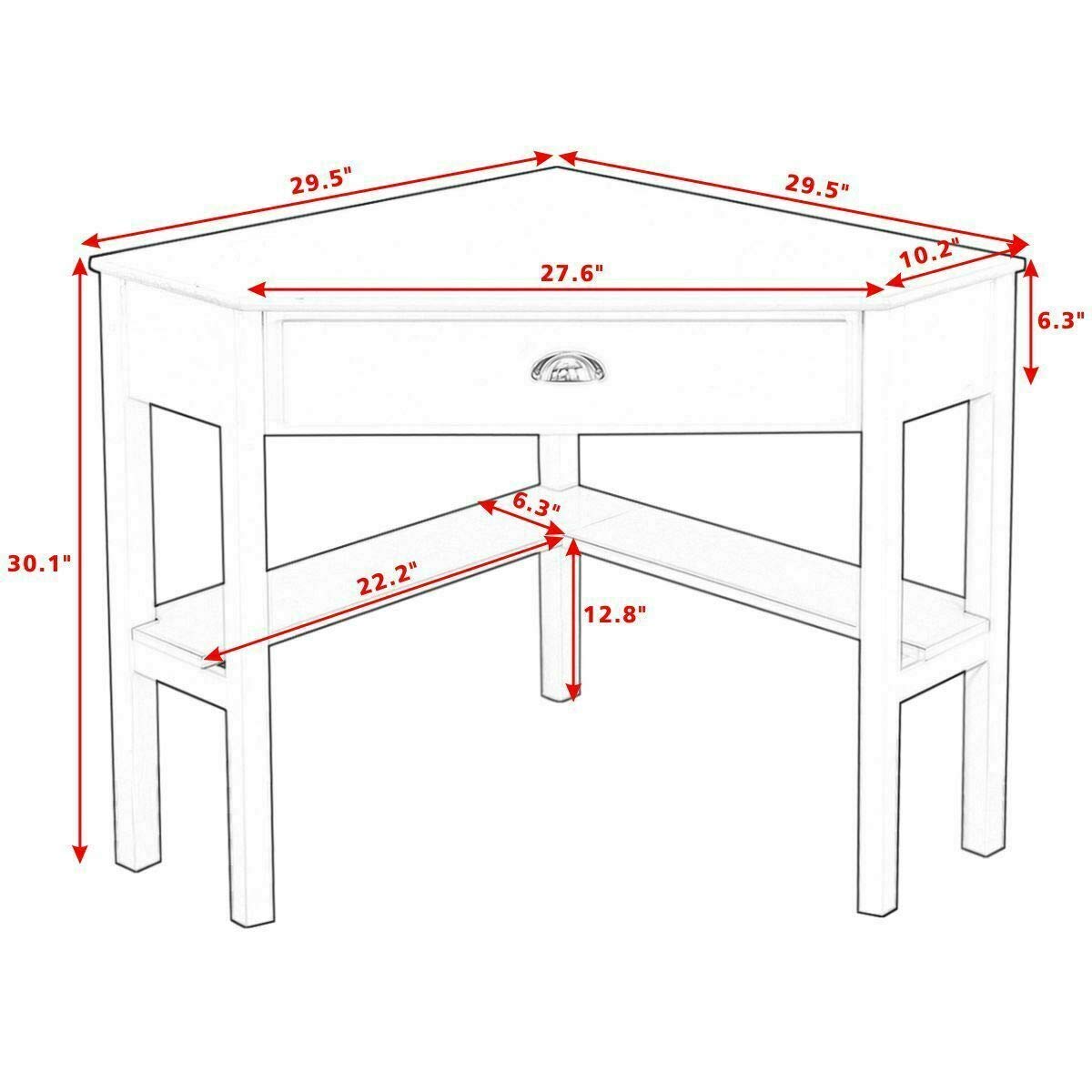 Modern White Corner Wood Desk - Home Office Laptop Writing Table with Ergonomic Design | Perfect for Small Spaces, Study Rooms & Remote Workstations
