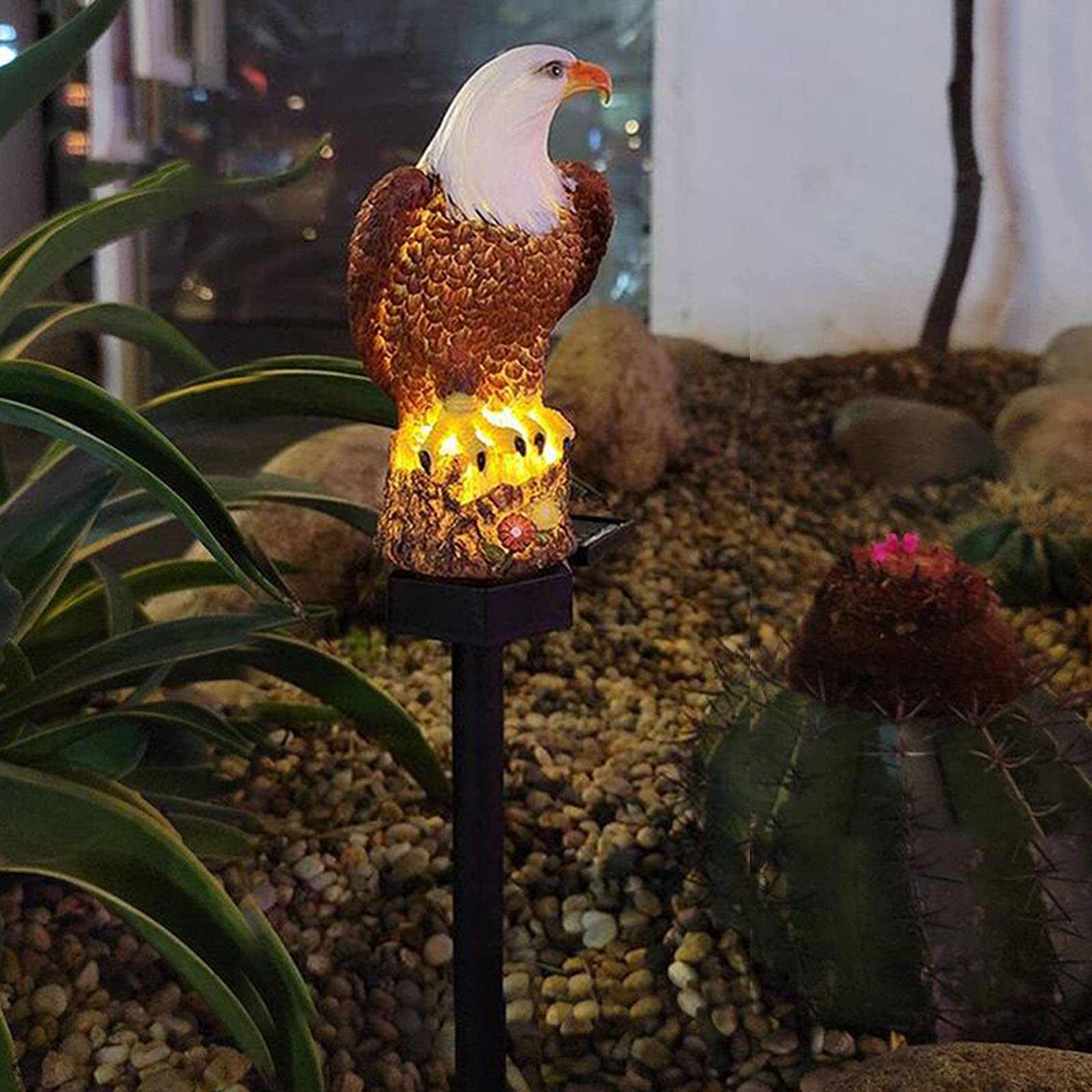 Solar Powered Eagle Garden Lights - Outdoor Solar Lawn Lamps for Yard, Patio & Pathway Decor | Waterproof Animal-Themed Solar Lighting for Garden, Courtyard & Landscape (Perfect for Nighttime Ambience & Outdoor Decor)