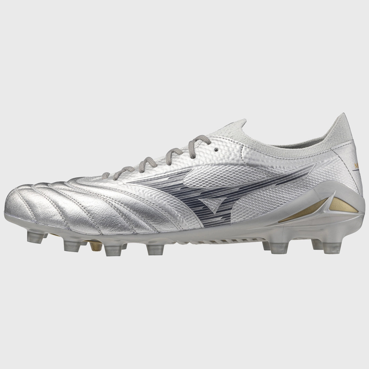 Mizuno Morelia Neo IV Beta Elite MD Rugby Boots - Galaxy Silver - Lightweight Soccer Cleats for Men - Perfect for Rugby, Football & Training Sessions