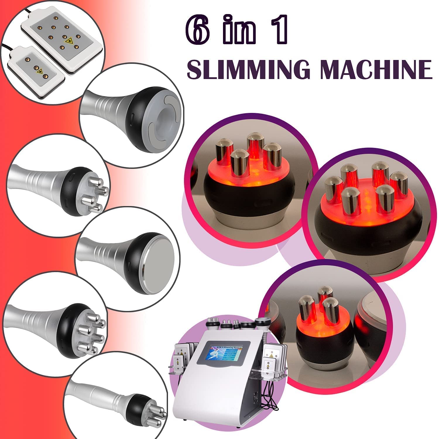 6-in-1 Professional Body Lipo Cavitation Machine for Fat Removal & Skin Tightening | Non-Invasive Body Sculpting & Skin Care Spa Device | Perfect for Home Use & Professional Clinics