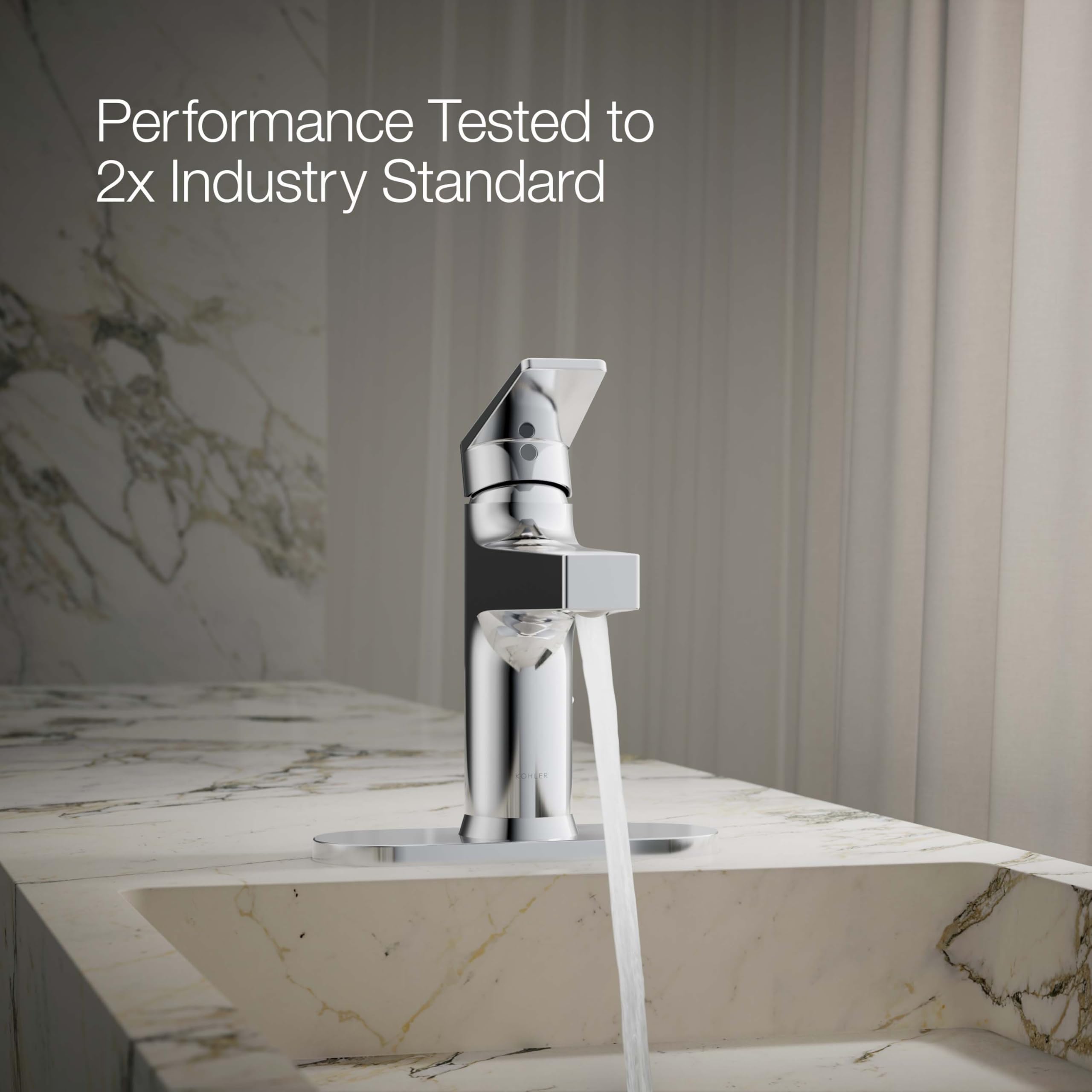 KOHLER Taut Single-Handle Bathroom Faucet with Pop-Up Drain - Chrome Finish for Modern Sinks