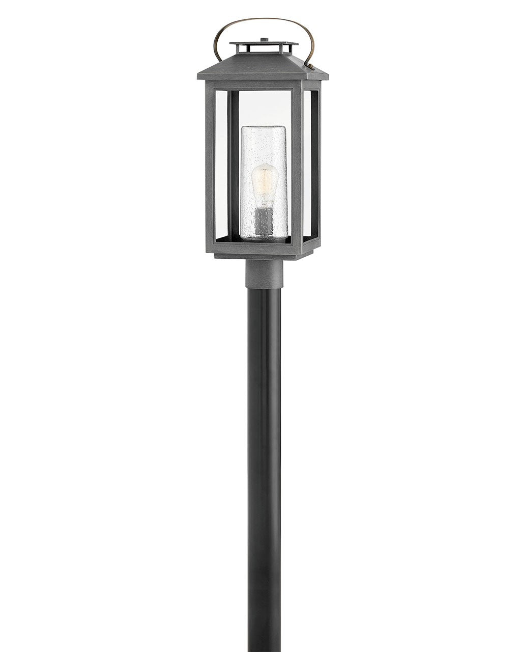 Atwater LED Post Top or Pier Mount Lantern - Ash Bronze Finish - Outdoor Lighting for Patio, Garden, Walkway & Driveway