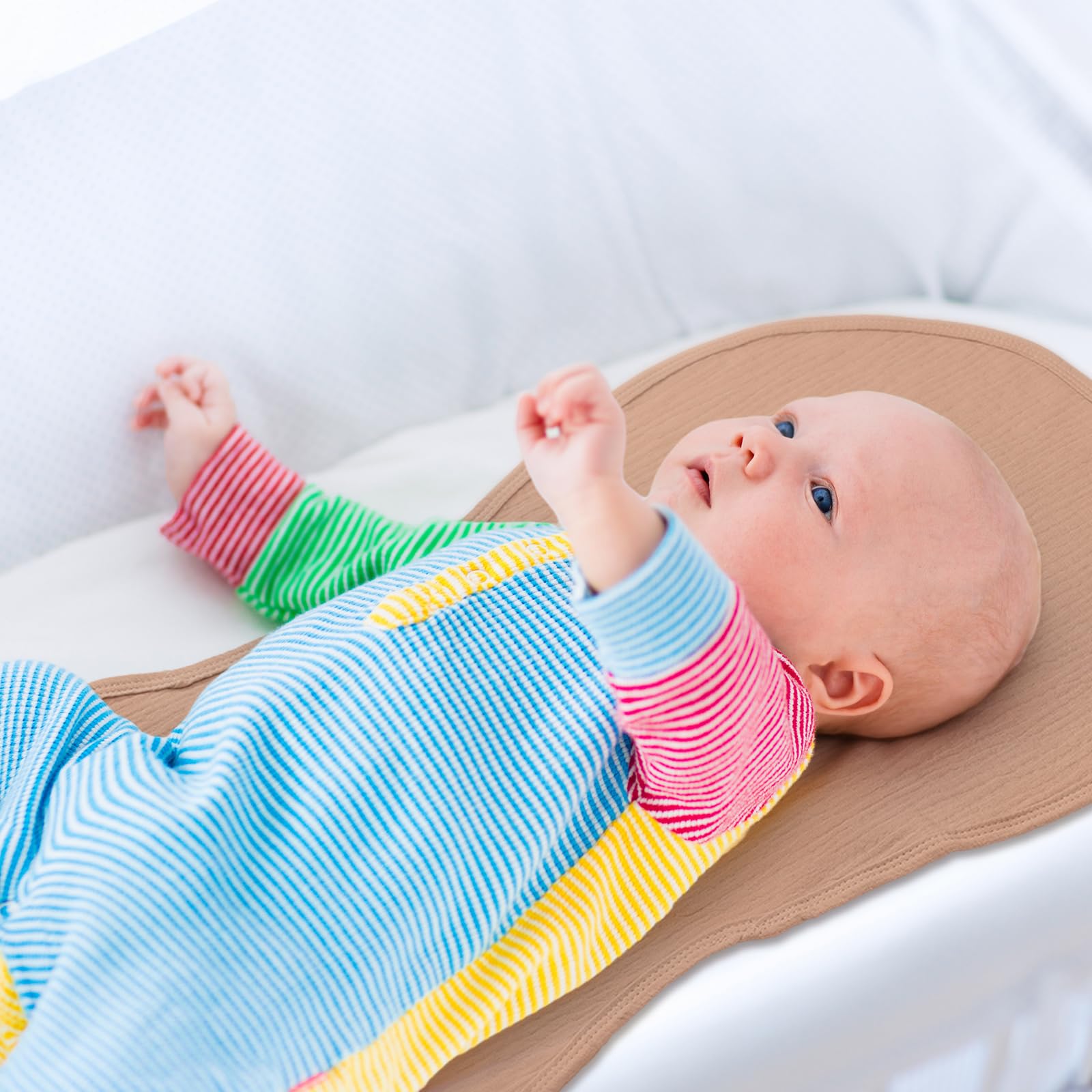 3 Pack Organic Cotton Peanut Changing Pad Liners - Waterproof, Washable & Reusable Diaper Mats for Baby - Fits Peanut Shape Changing Table - Soft & Warm for Baby's Back (Checker Style) | Perfect for Nursery, Daycare & Travel