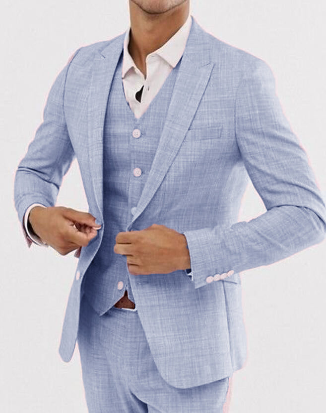 3-Piece Summer Beige Wedding Suit for Groomsmen | Lightweight Formal Attire | Perfect for Beach Weddings & Summer Events | CB34112