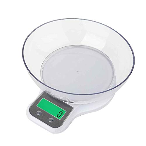 5kg/1g Precision Digital Kitchen Scale with LCD Display - Food, Tea, Coffee, Baking Weighing Scale with Bowl - Perfect for Cooking, Baking, and Meal Prep