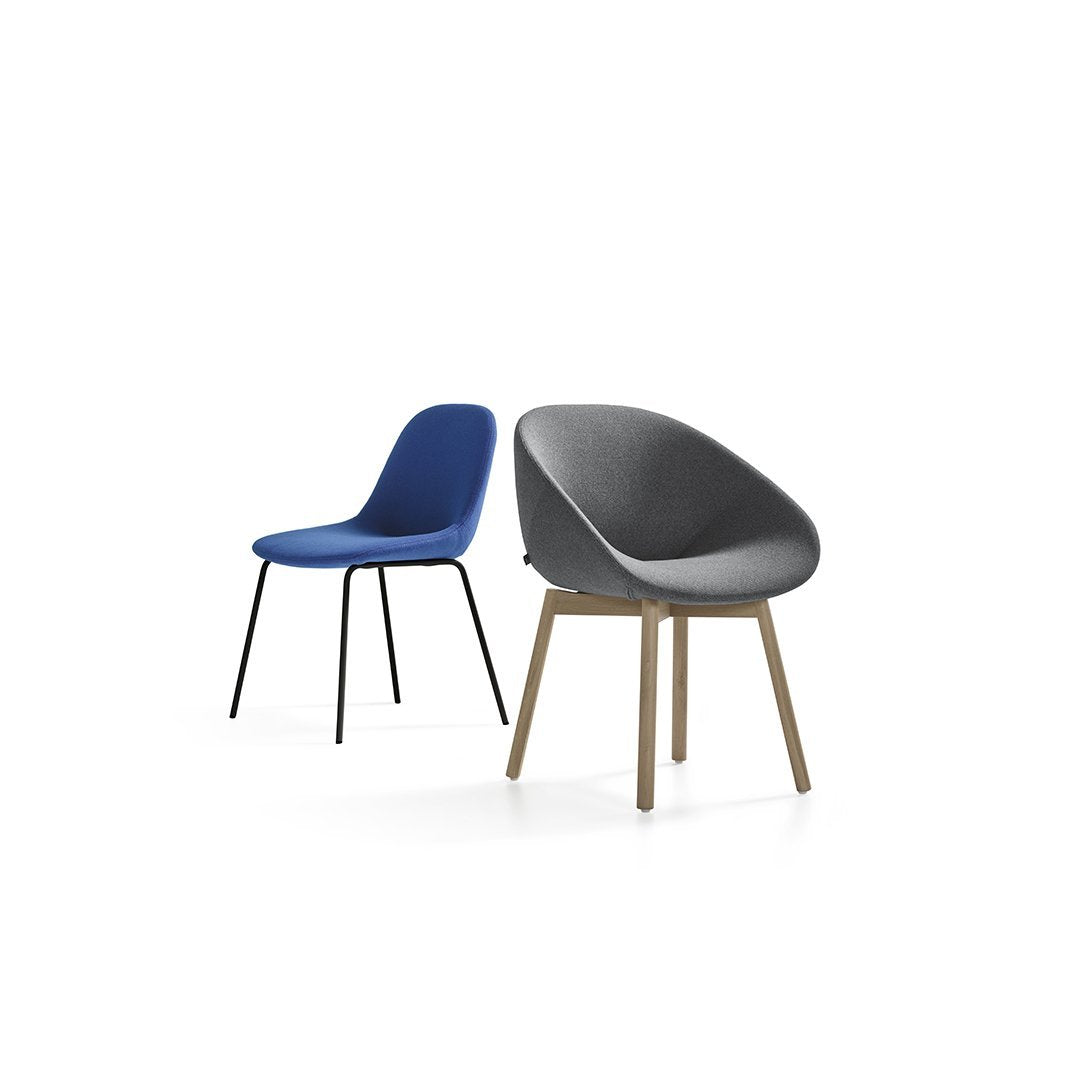 Beso Chair - 4 Legged Modern Dining Chair with Sturdy Steel Base for Home, Office, and Restaurant Use